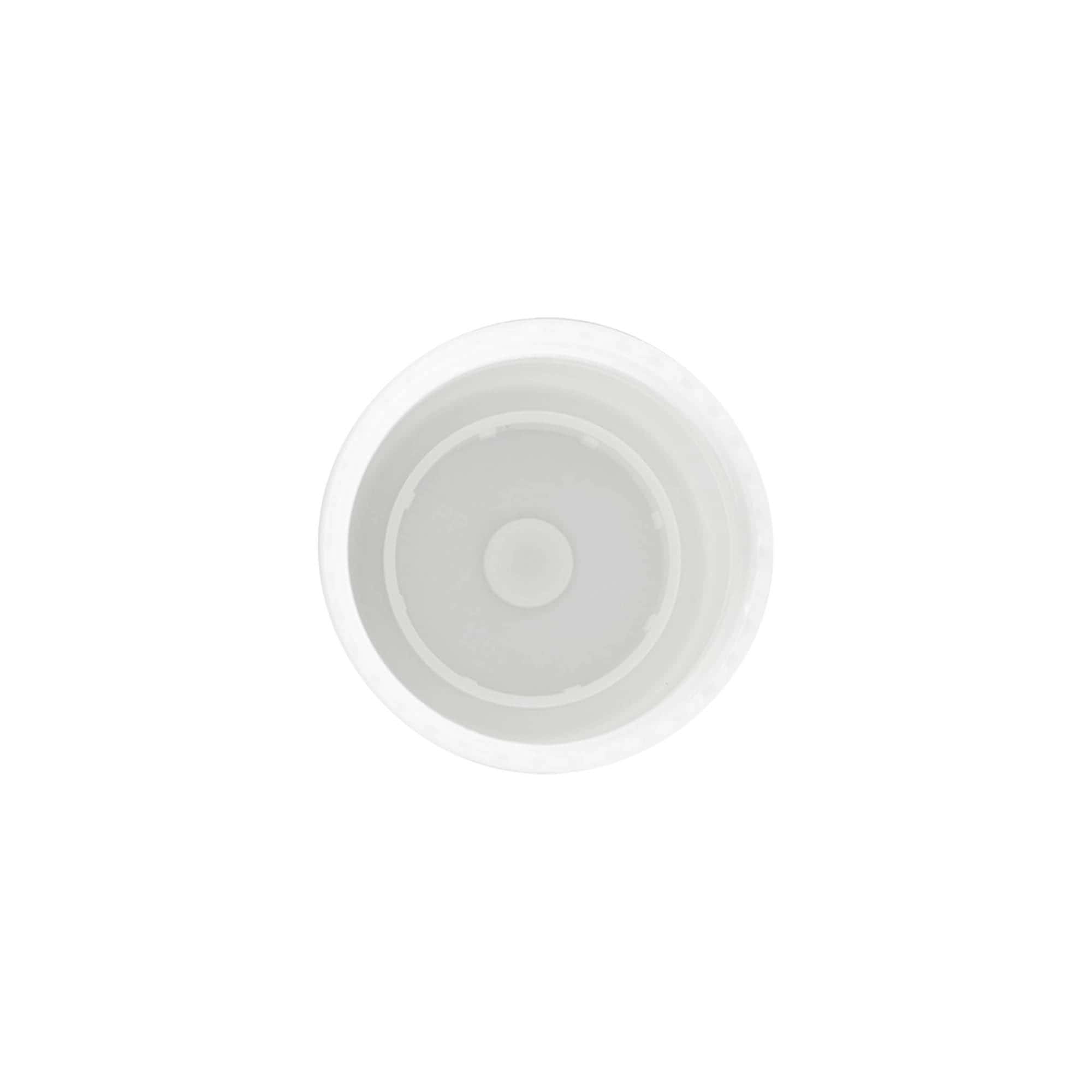 Bouchon pour flacon roll-on de 50 ml, plastique PP, blanc, pour embout : fermeture à vis