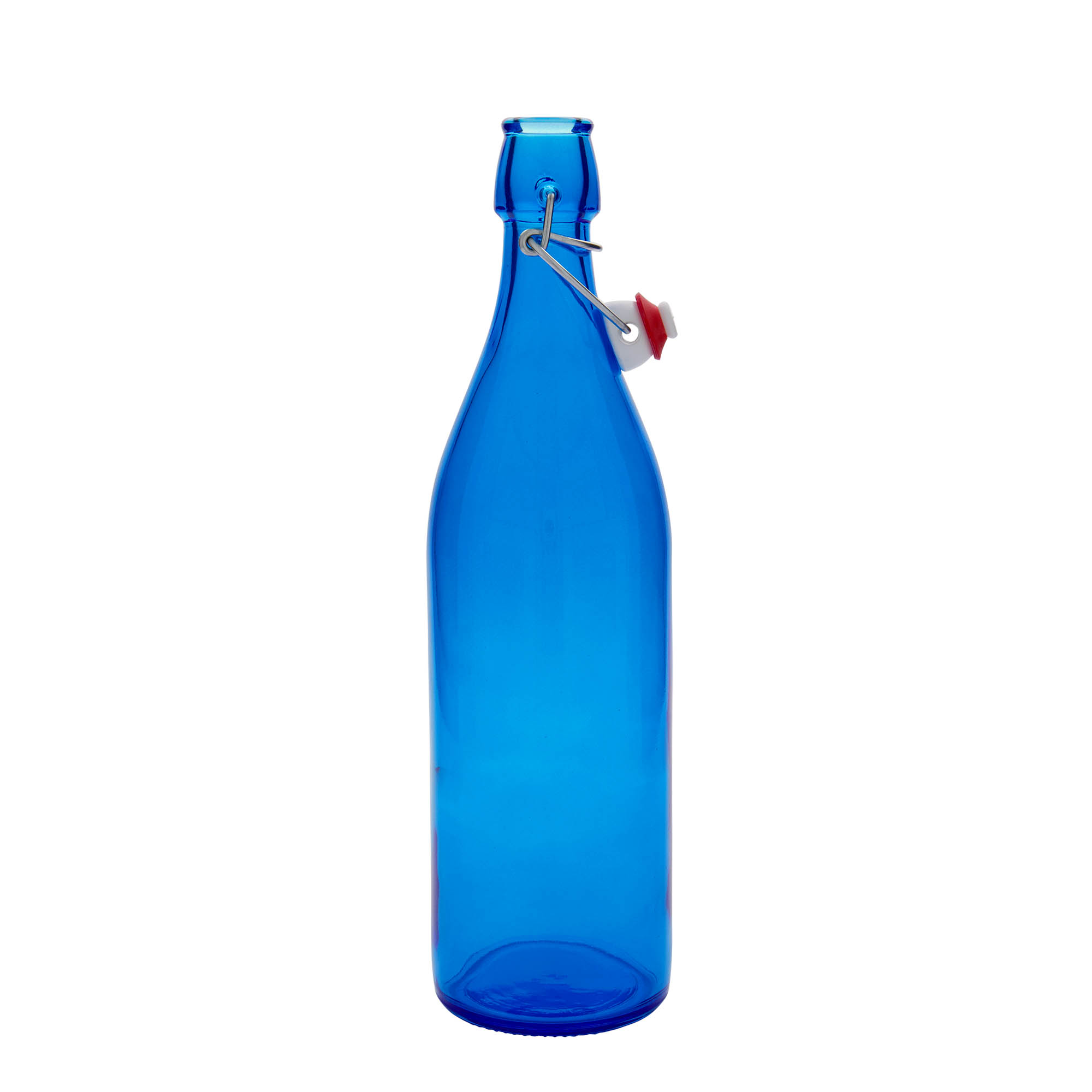 Bouteille en verre 1 000 ml « Giara », bleue, ouverture : bouchon à bascule Bouteille en verre 1 000 ml « Giara », bleue, ouverture : bouchon à bascule
