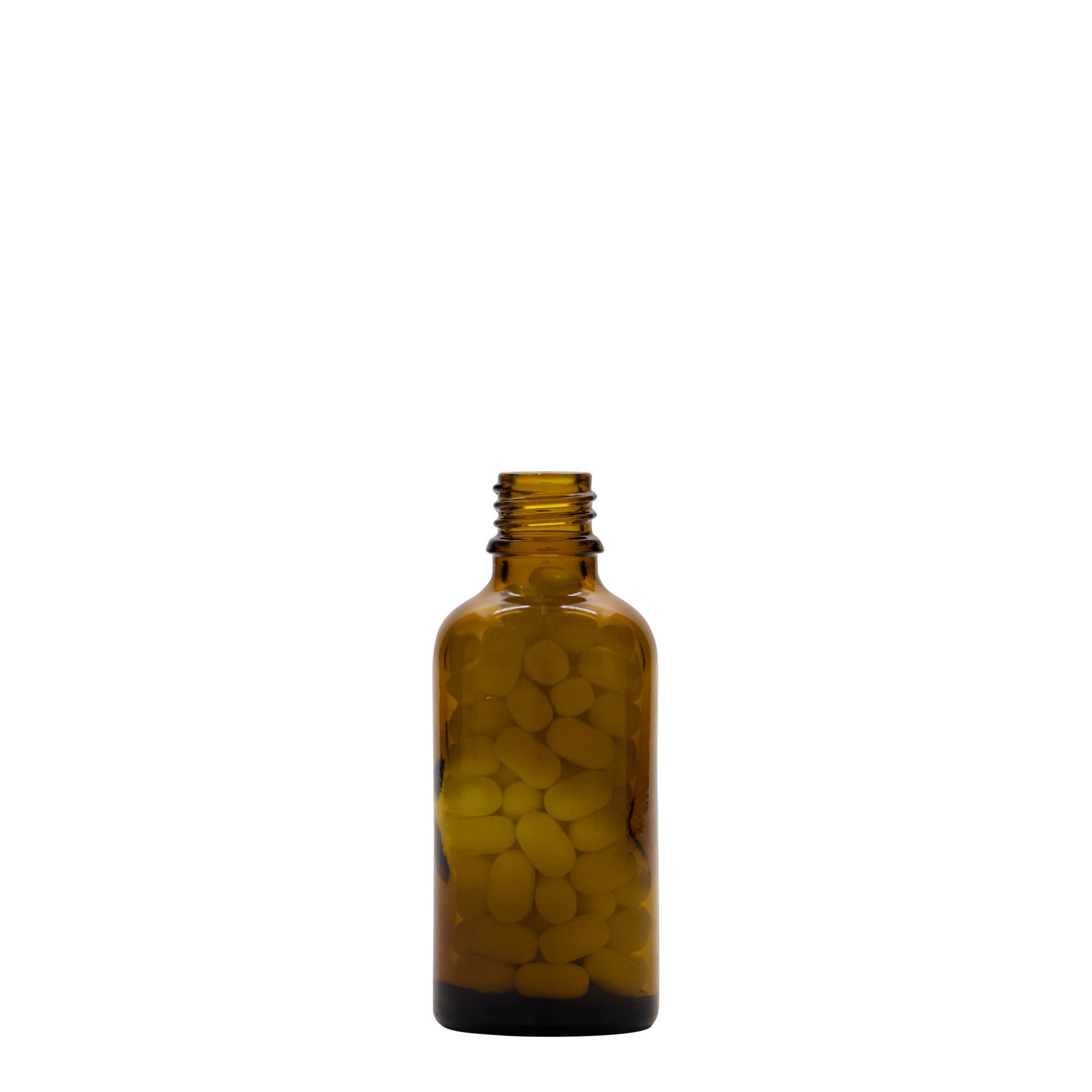 Flacon médical 50 ml, verre, brun, ouverture : DIN 18