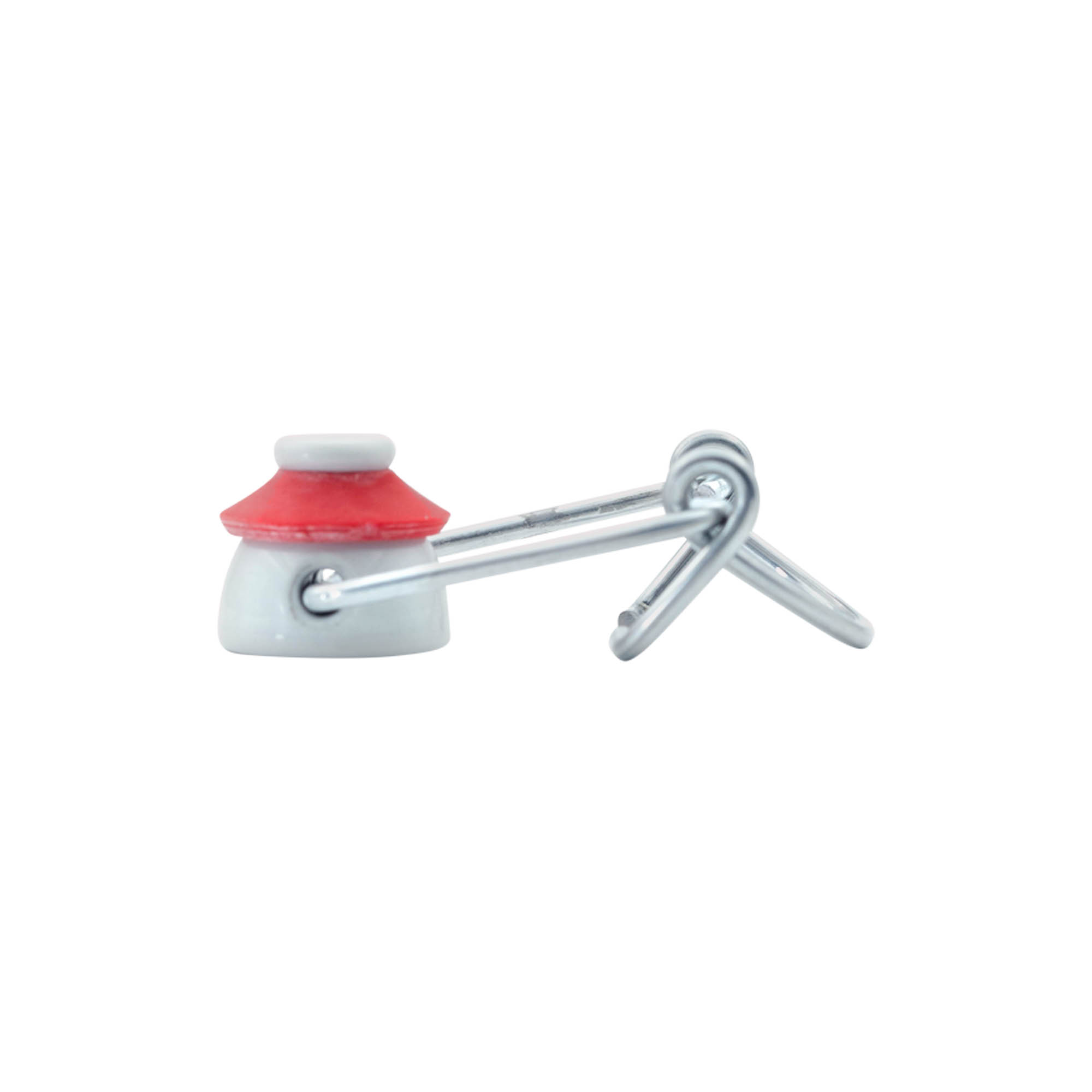 Fermeture à boucle standard, plastique, rouge-blanc