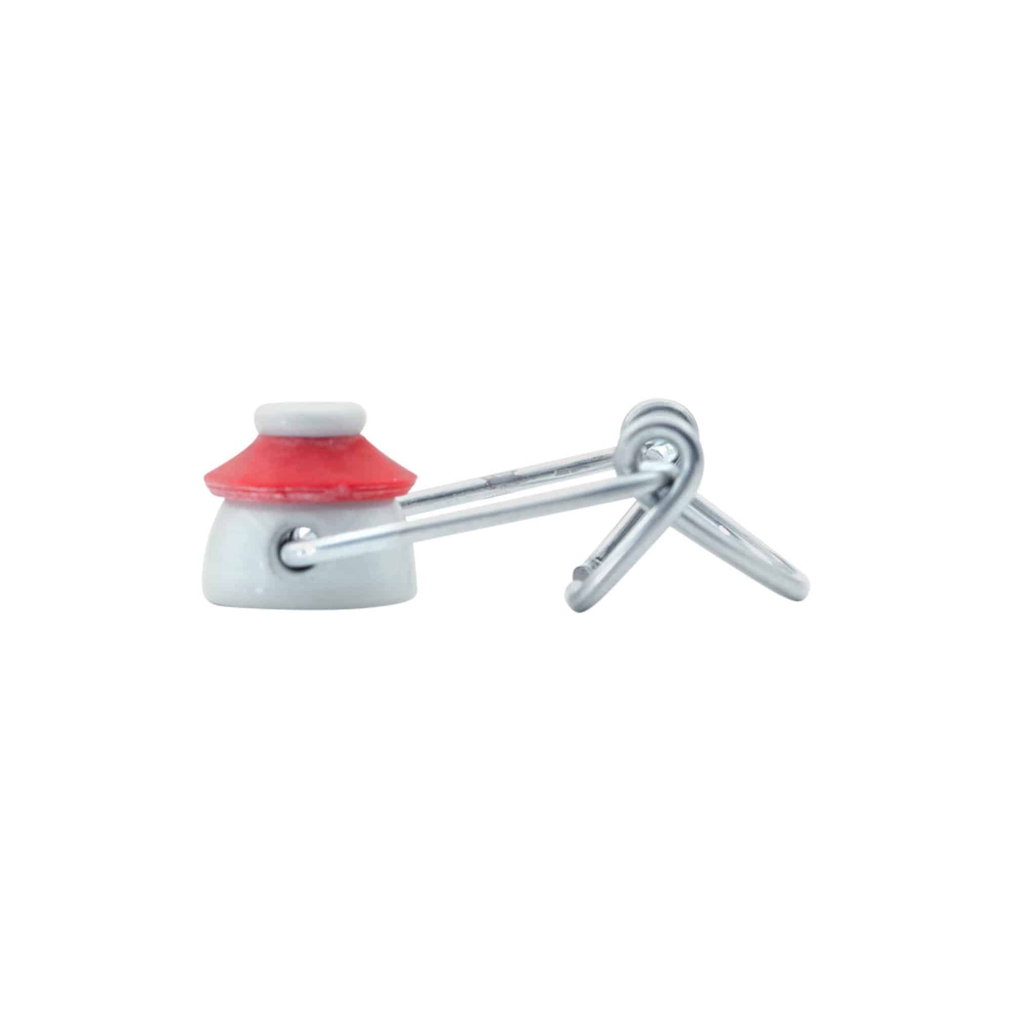 Fermeture à boucle standard, plastique, rouge-blanc