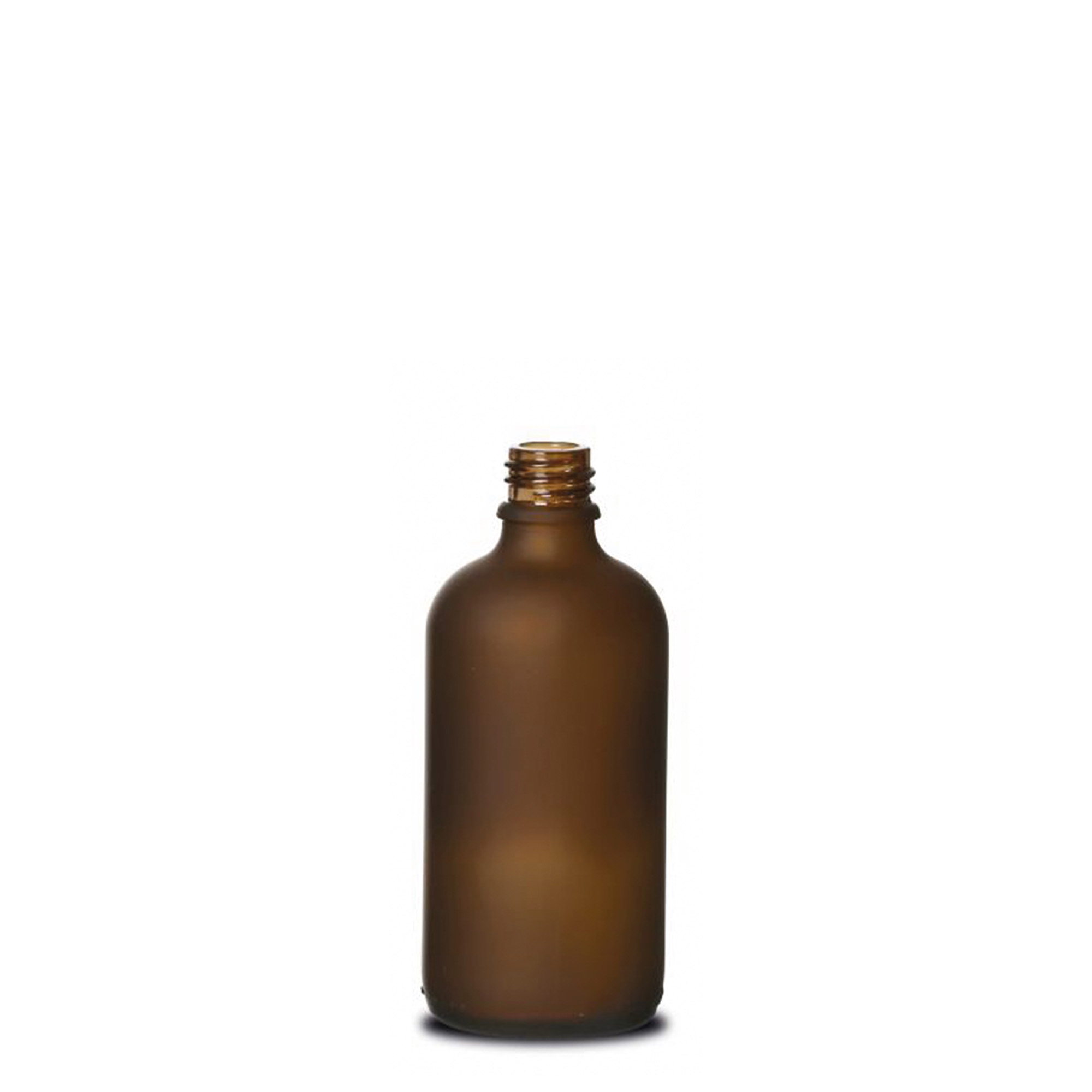 Flacon médical 100 ml, verre, brun givré, ouverture : DIN 18 Flacon médical 100 ml, verre, brun givré, ouverture : DIN 18
