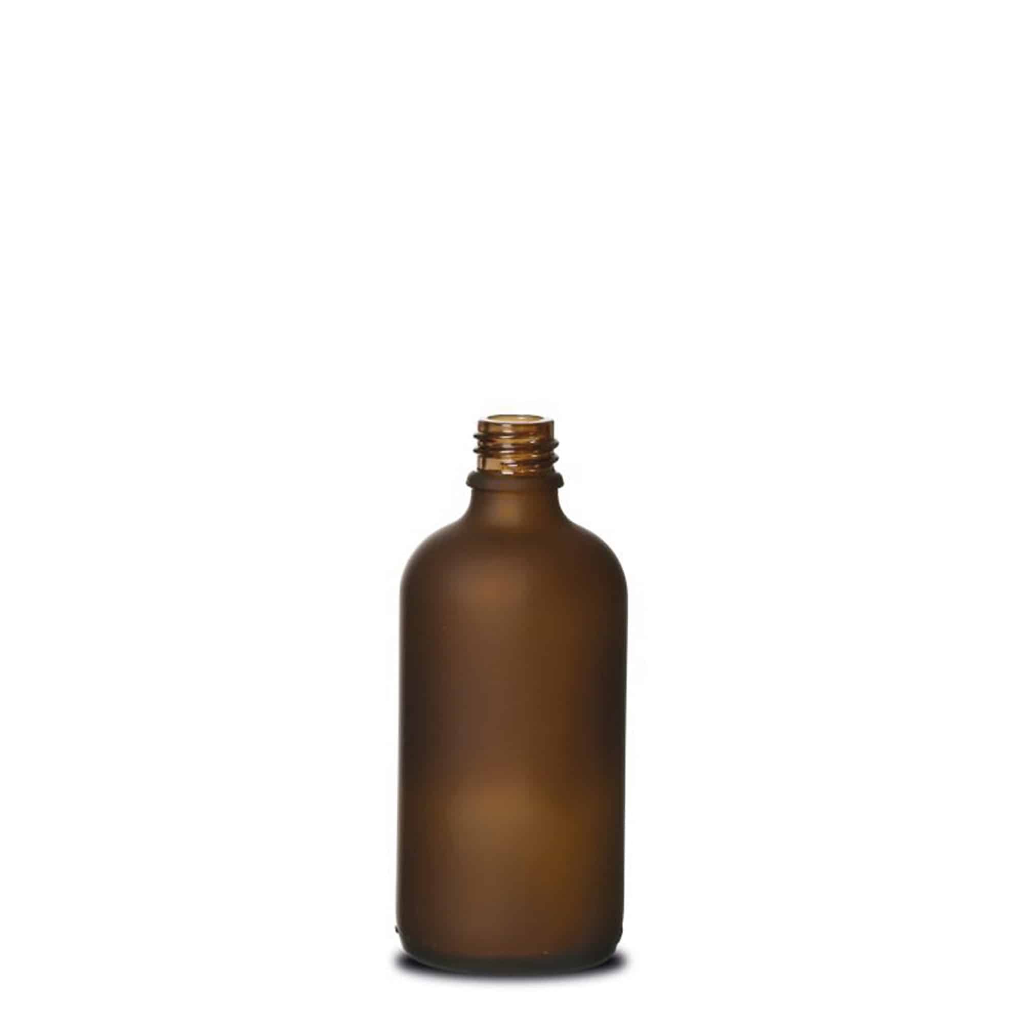 Flacon médical 100 ml, verre, brun givré, ouverture : DIN 18