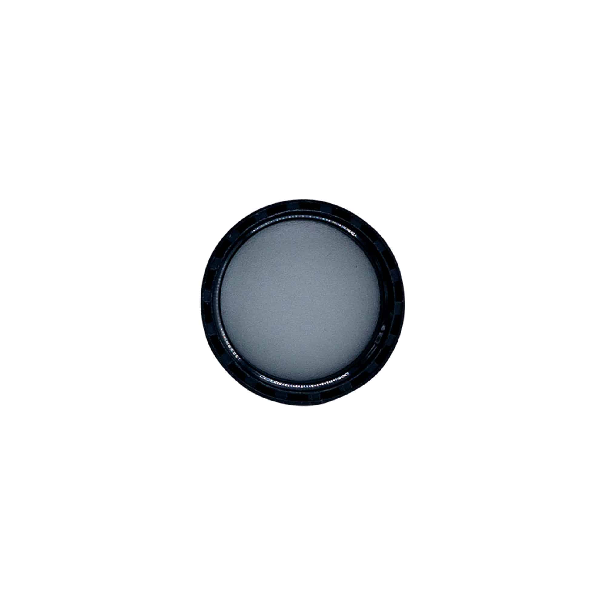 Bougage à vis avec insert EPE, plastique PE, noir, pour bouchage: DIN 25
