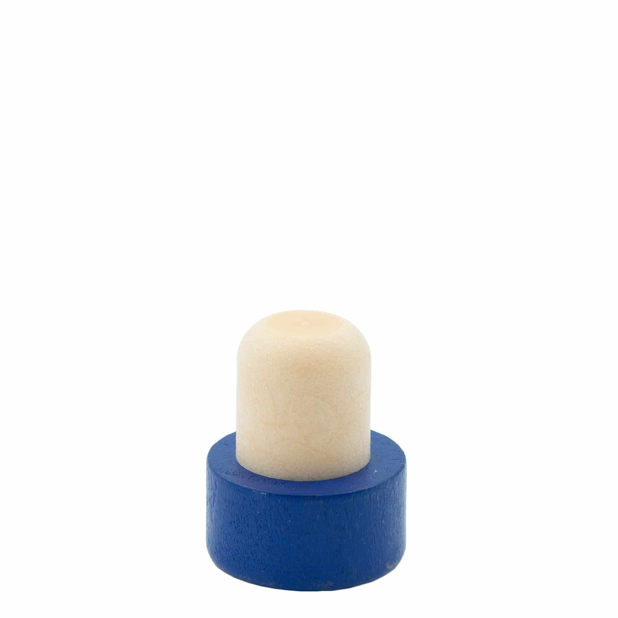Bouchon à poignée 19 mm, bois, bleu, pour bouchage: bouchon