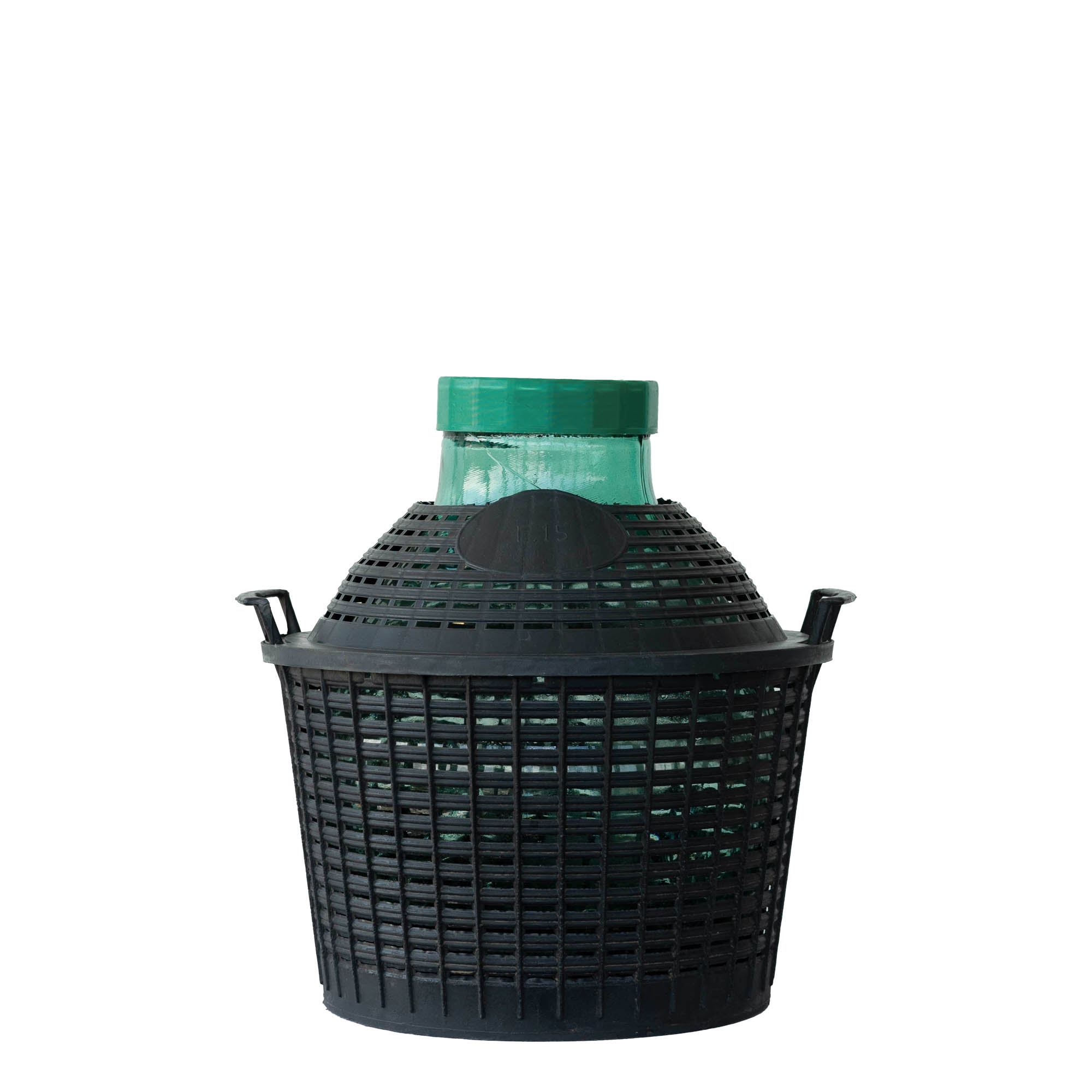 15 l bouteille ballon à col large, verre, ouverture : bouchon à vis