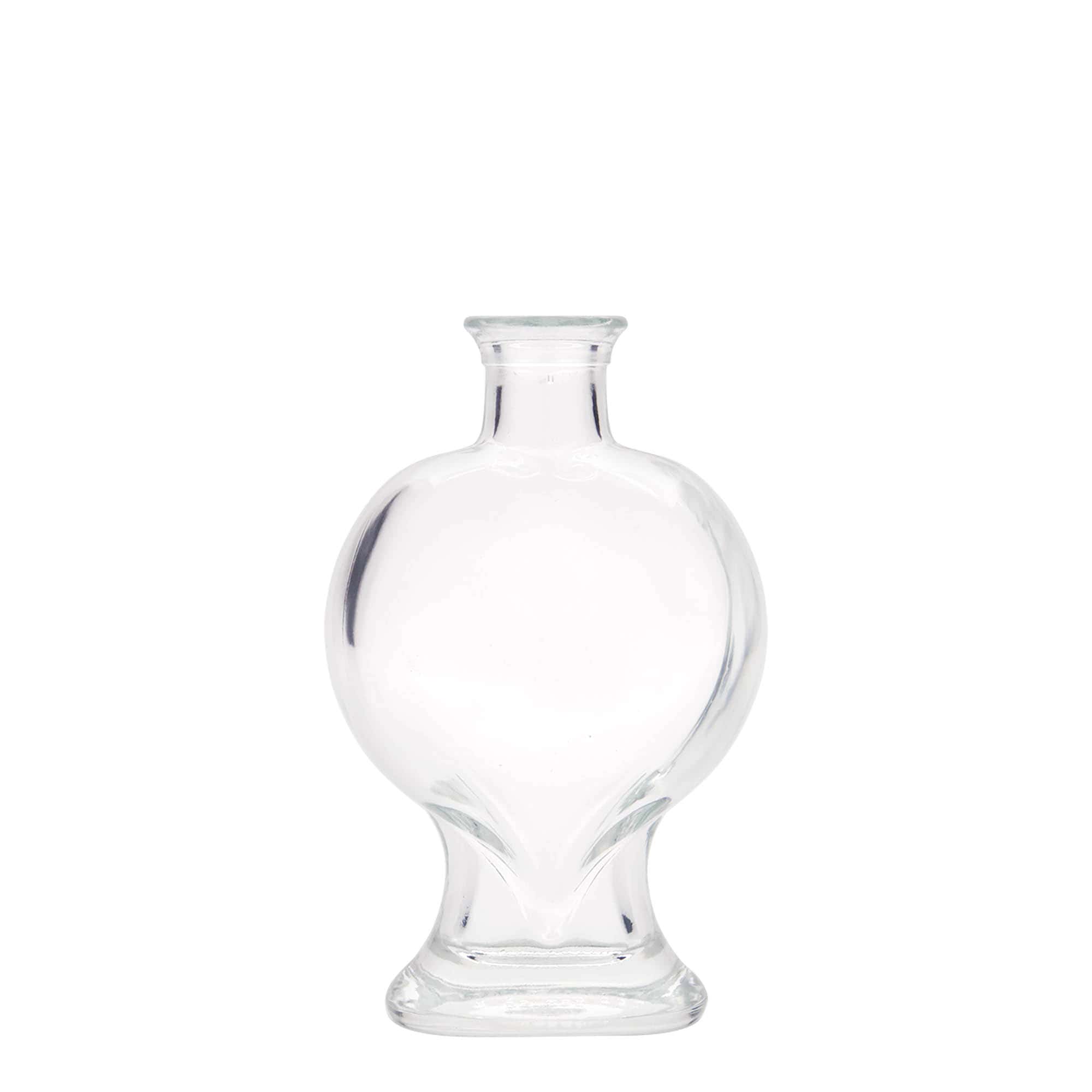 Flacon en verre 200 ml « Cœur », ouverture : bouchon en liège