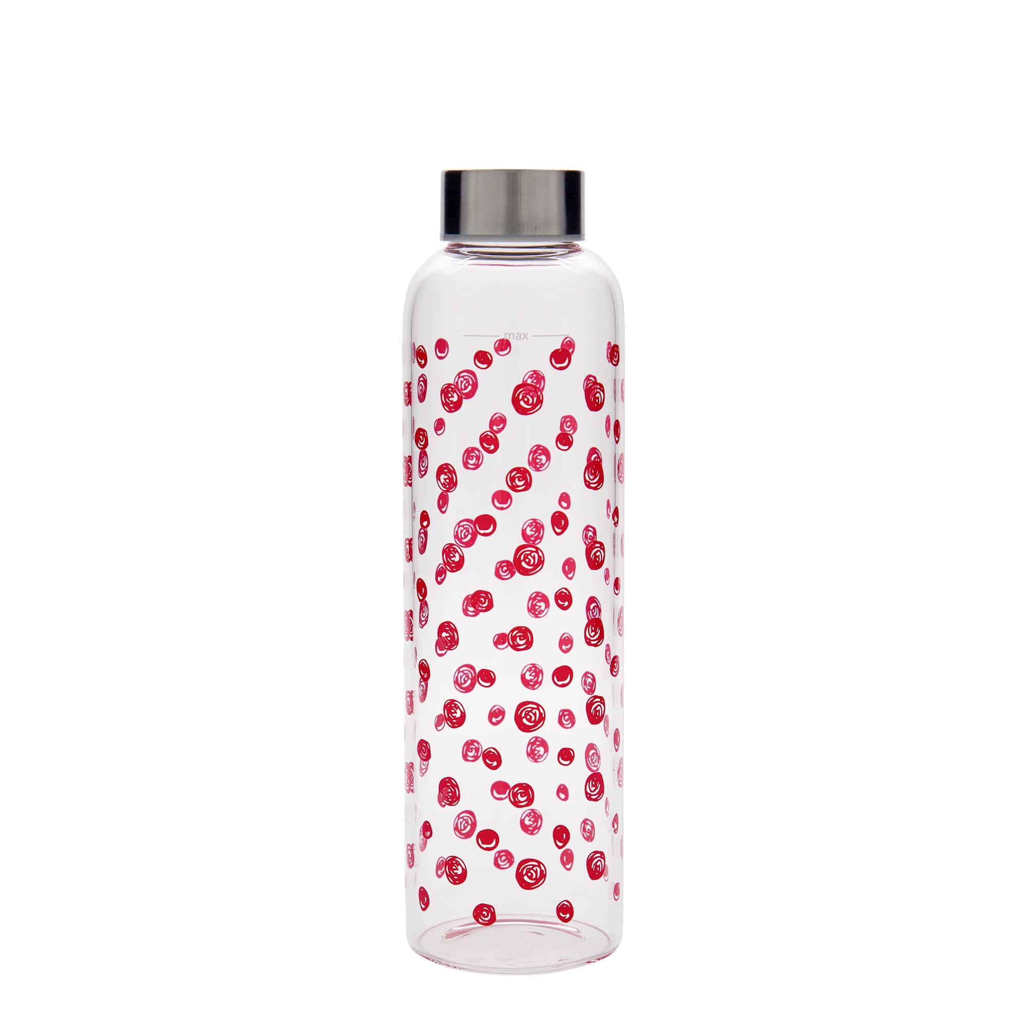 Gourde 500 ml 'Perseus', motif : points rouges, col : bouchon à vis