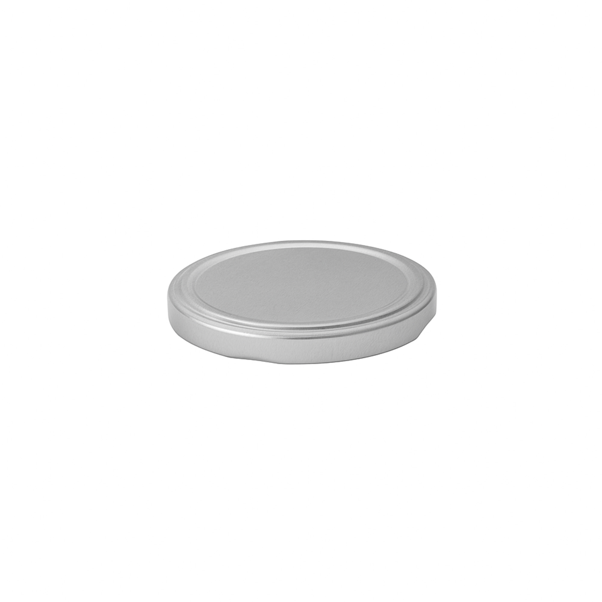 Bouchon à visser, tôle blanche, argenté, pour ouverture : TO 63 Bouchon à visser, tôle blanche, argenté, pour ouverture : TO 63
