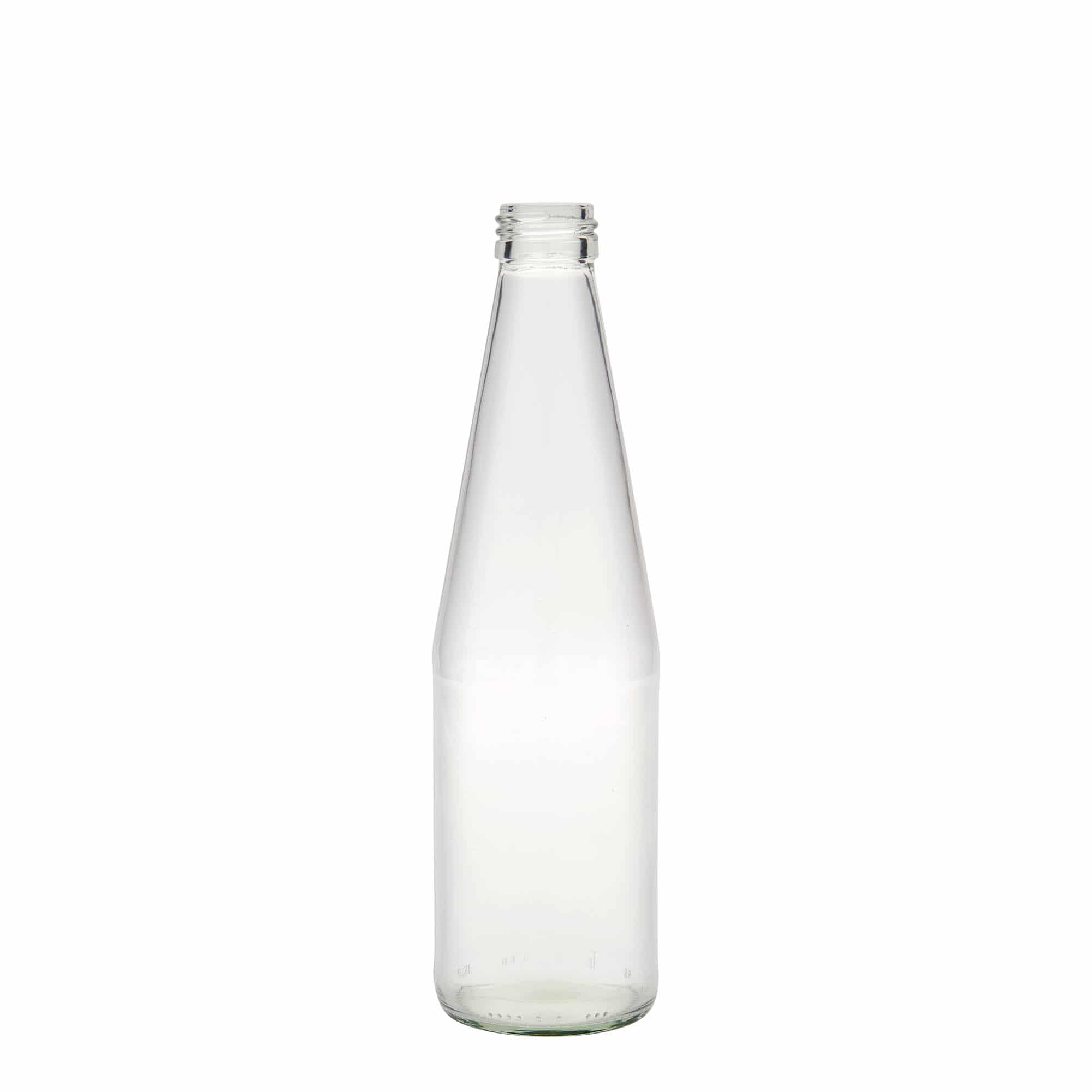 330 ml Bouteille universelle forme carotte, verre, ouverture : PP 28