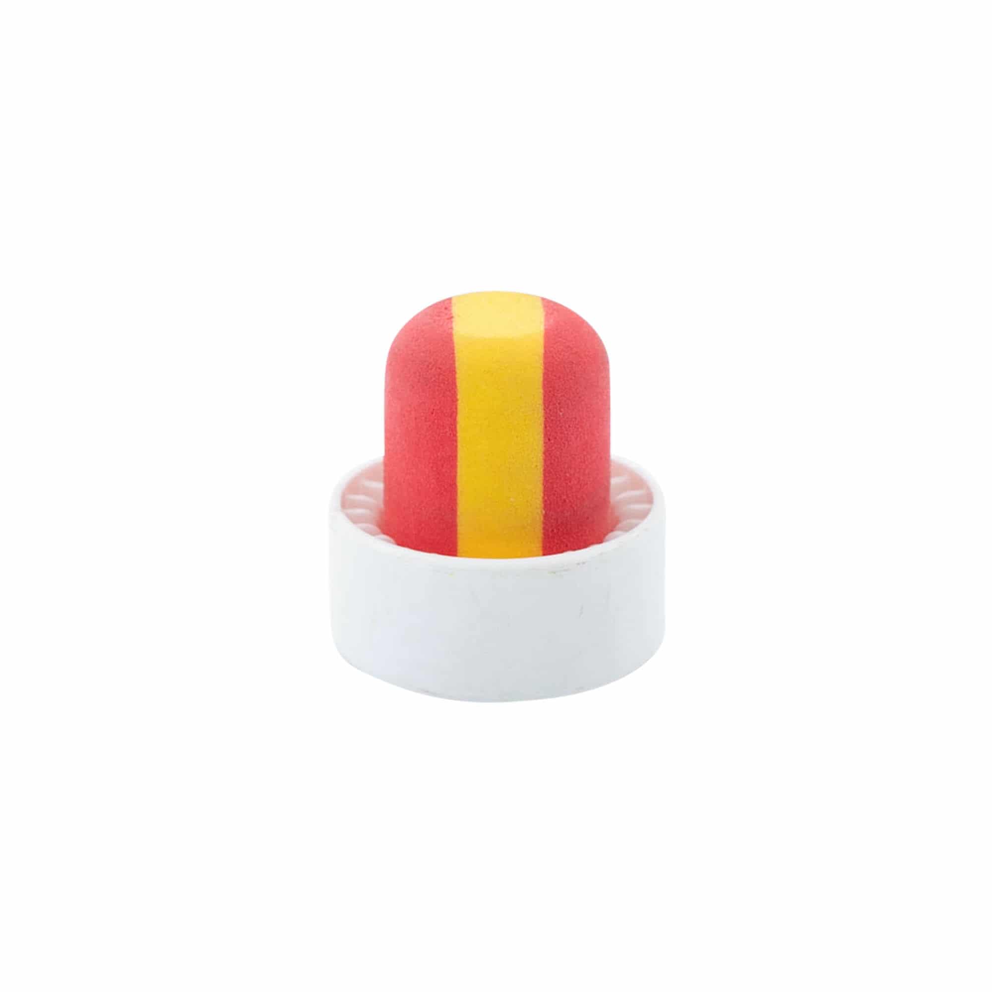 Bouchon à prise 19 mm 'Espagne', plastique, multicolore, pour embouchure : liège Bouchon à prise 19 mm 'Espagne', plastique, multicolore, pour embouchure : liège