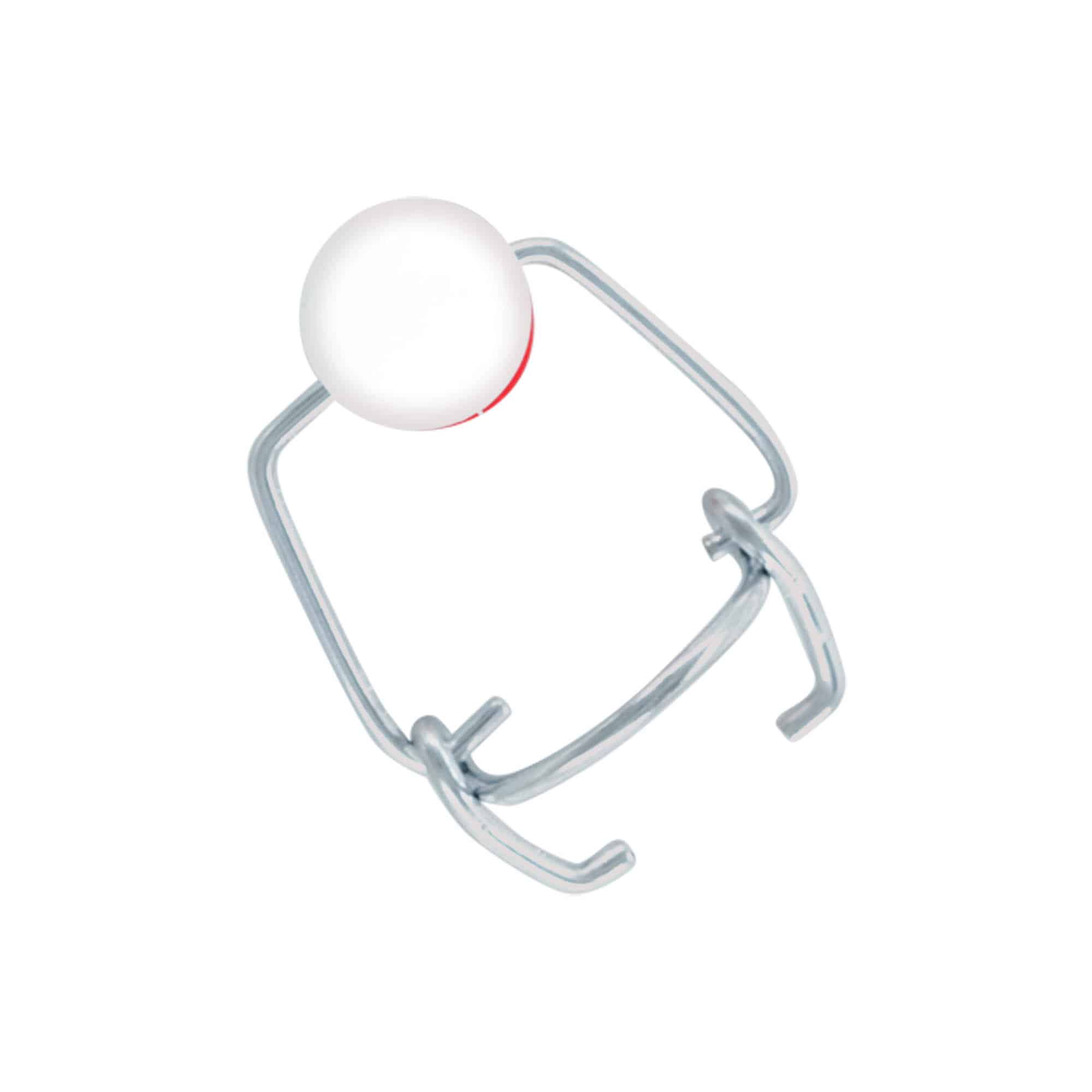 Fermeture à clip mini, plastique, rouge-blanc