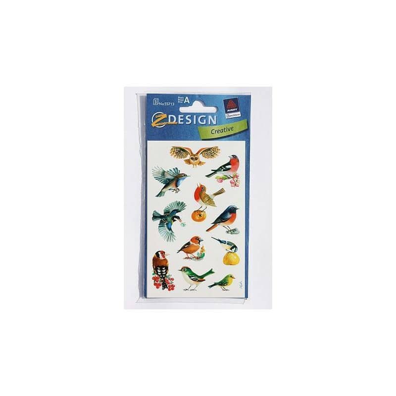 Autocollants Zweckform « Oiseaux », papier, multicolore Autocollants Zweckform « Oiseaux », papier, multicolore