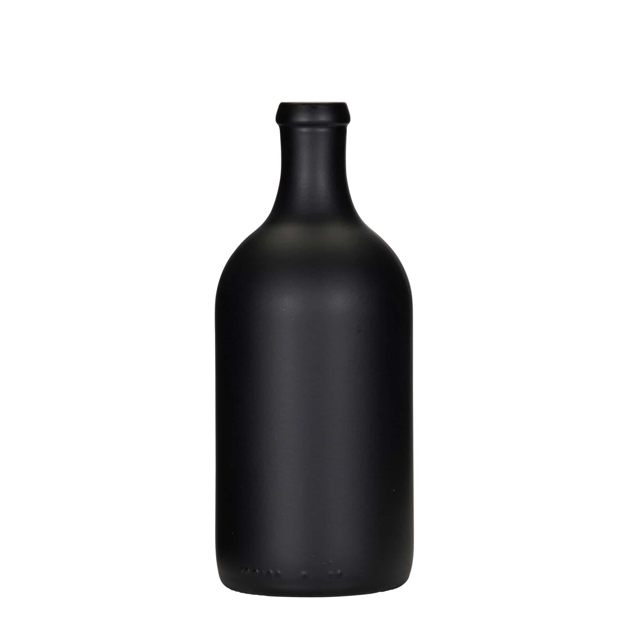 Bouteille en verre 500 ml 'Ginevra Leggera', noire, bouchage: bouchon Bouteille en verre 500 ml 'Ginevra Leggera', noire, bouchage: bouchon