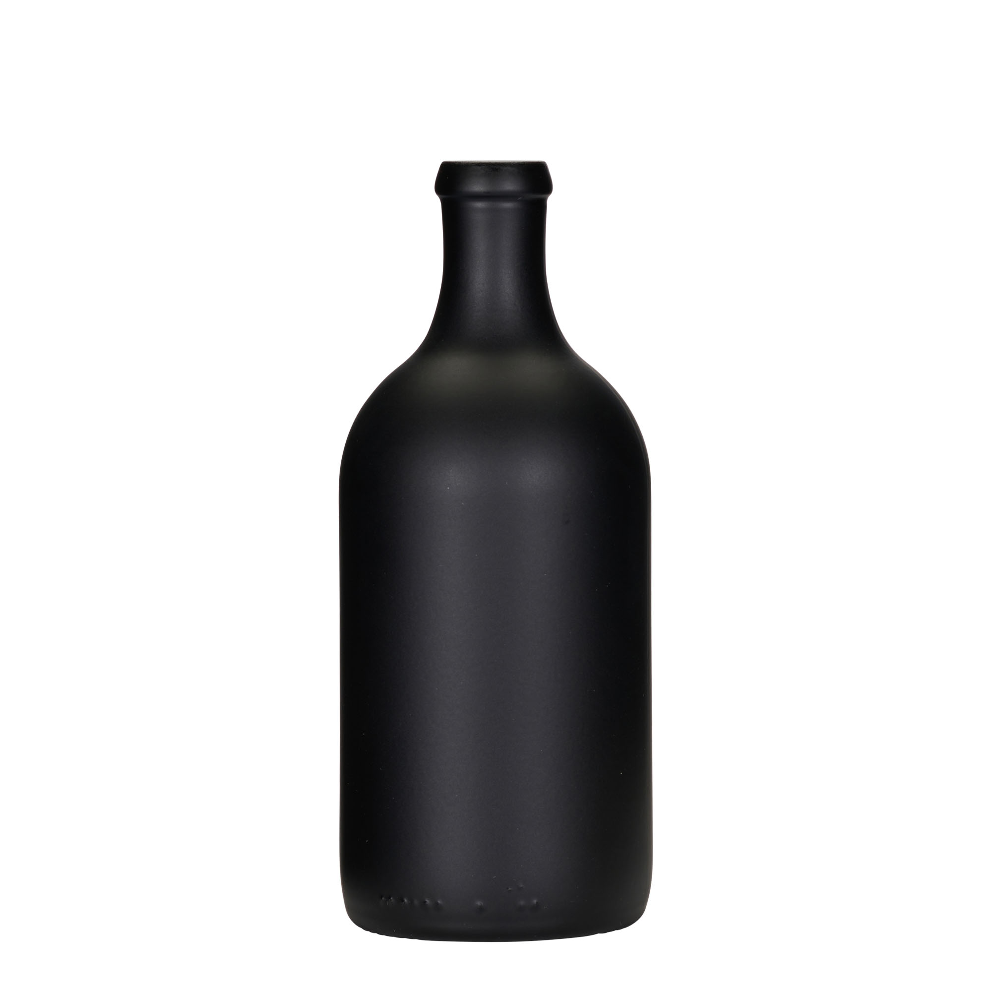 Bouteille en verre 500 ml 'Ginevra Leggera', noire, ouverture : bouchon en liège Bouteille en verre 500 ml 'Ginevra Leggera', noire, ouverture : bouchon en liège