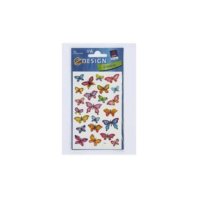 Autocollants Zweckform 'Petits papillons', motif, papier, multicolore Autocollants Zweckform 'Petits papillons', motif, papier, multicolore
