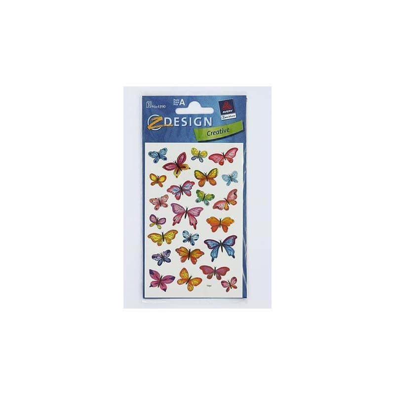 Autocollants Zweckform « Petits papillons », motif, papier, multicolore