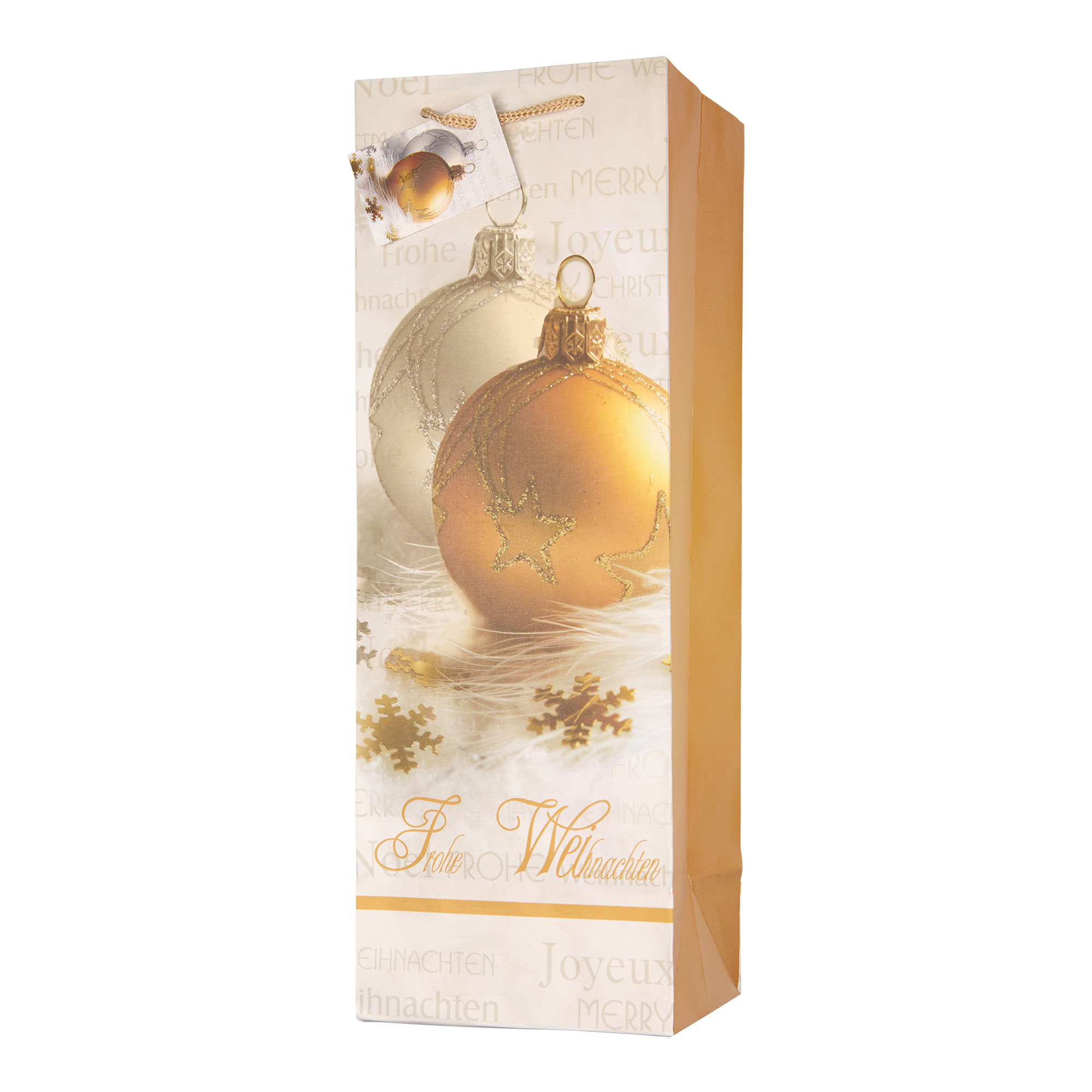 Pochette pour bouteille, carrée, papier, or