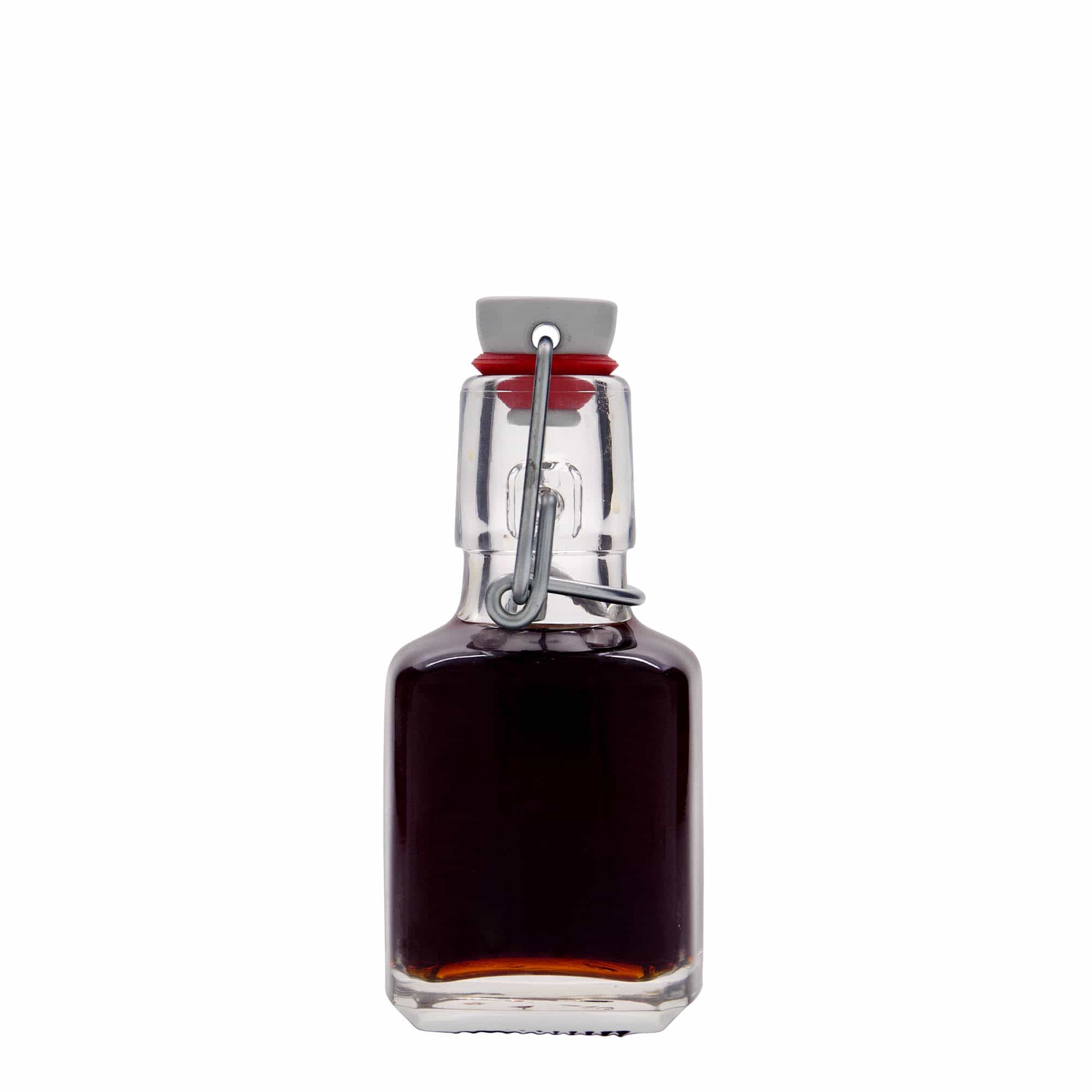 Flacon en verre 100 ml 'Kubica', carré, ouverture : fermeture à bascule