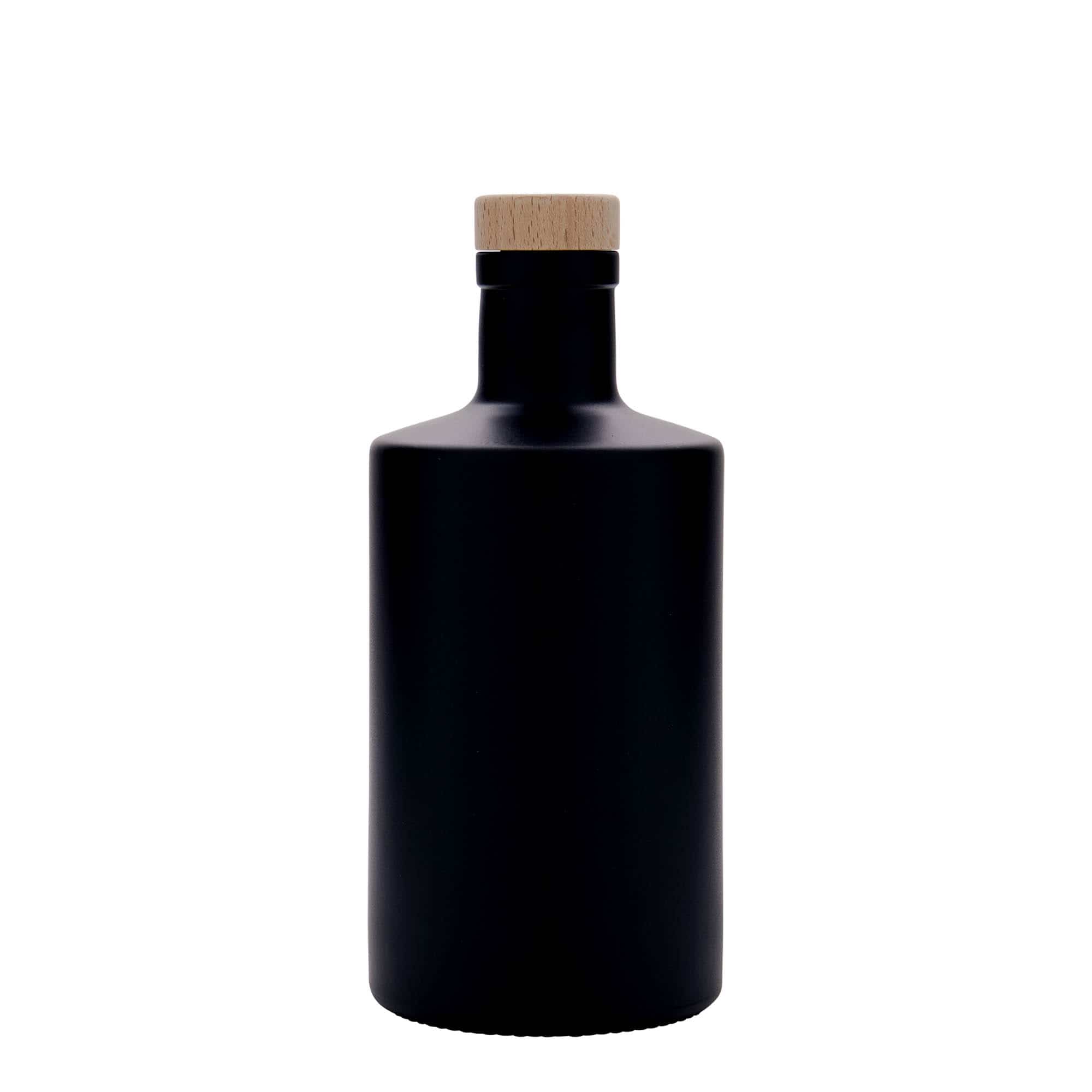 Bouteille en verre 500 ml 'Caroline', noire, bouchage: bouchon Bouteille en verre 500 ml 'Caroline', noire, bouchage: bouchon