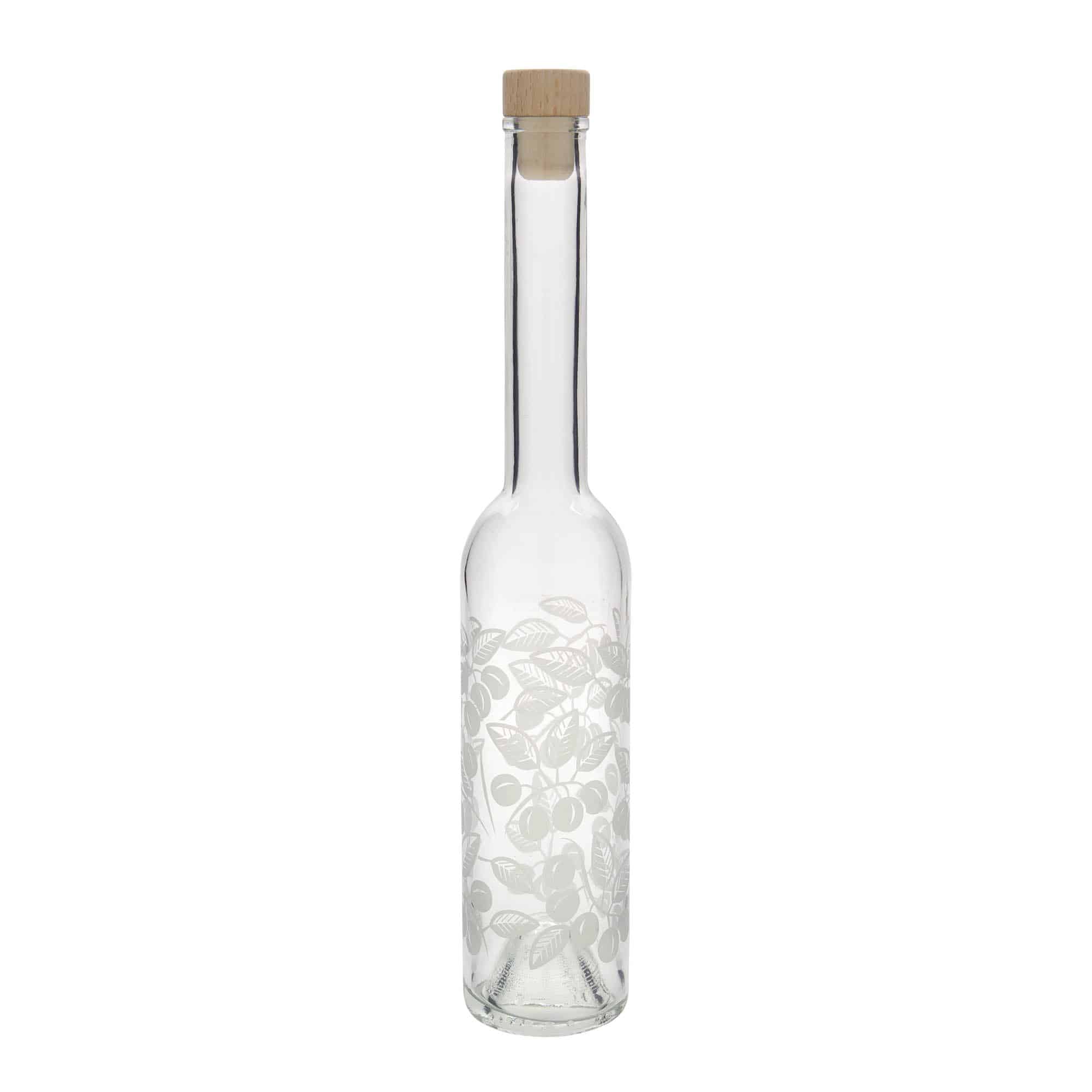 Bouteille en verre 350 ml 'Opera', motif : mirabelles, bouchage: bouchon