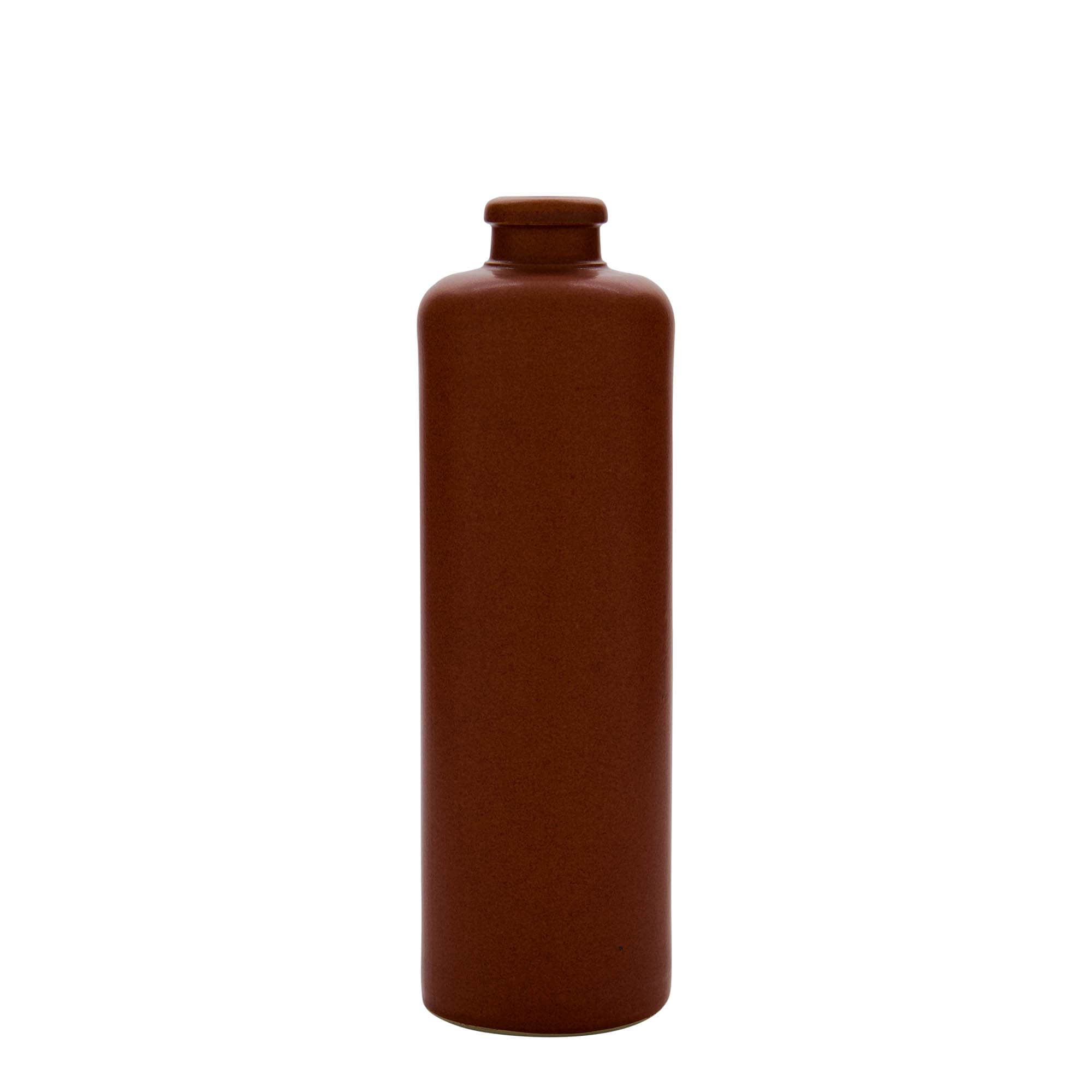 Cruche en grès 500 ml, rouge-brun, ouverture : bouchon en liège