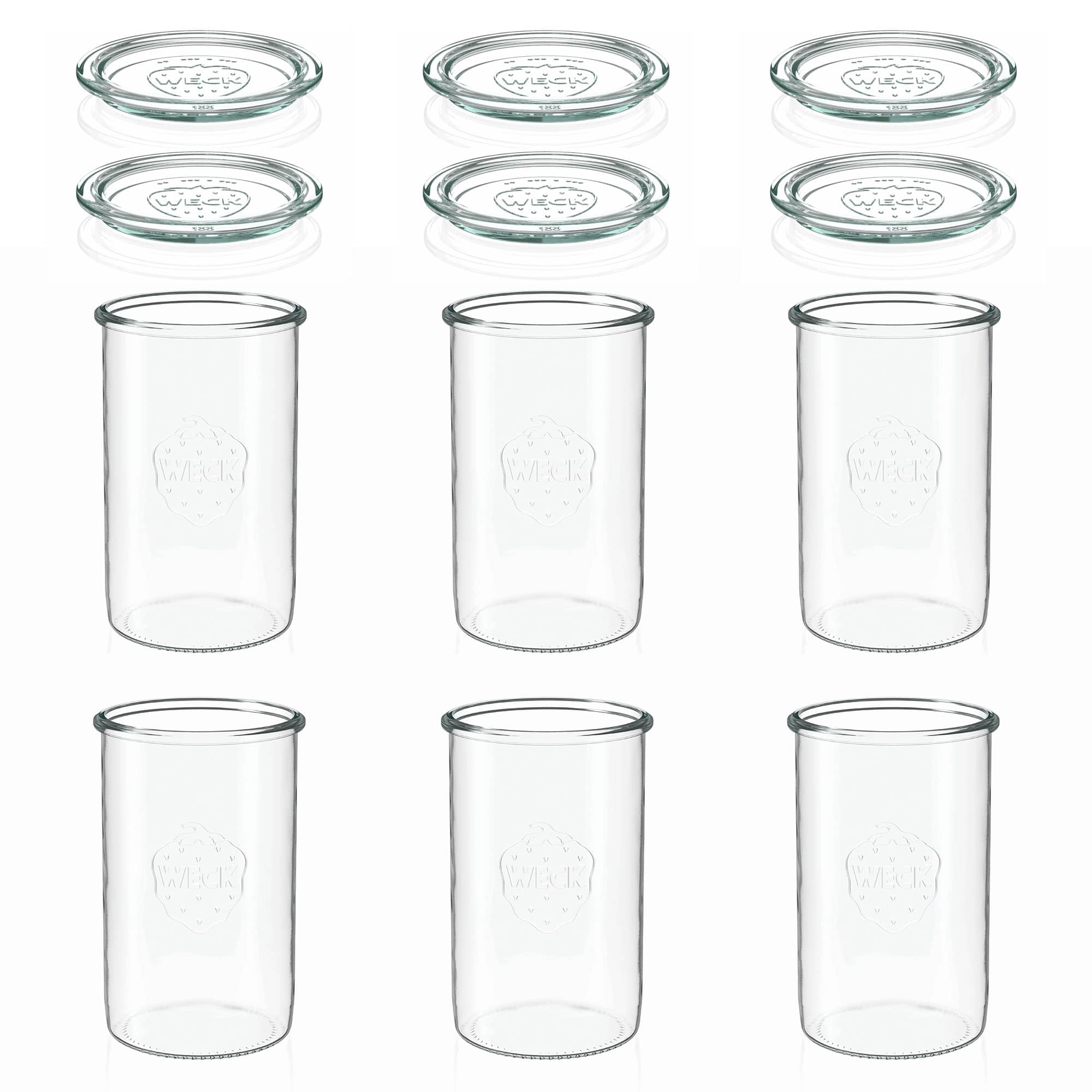 6x 1000 ml bocal WECK à renversement avec couvercle en verre RR 100