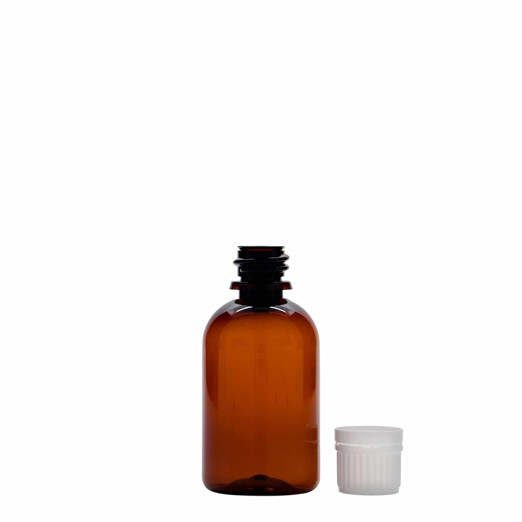 Flacon médical PET 50 ml « Easy Living », brun, plastique, ouverture : DIN 18