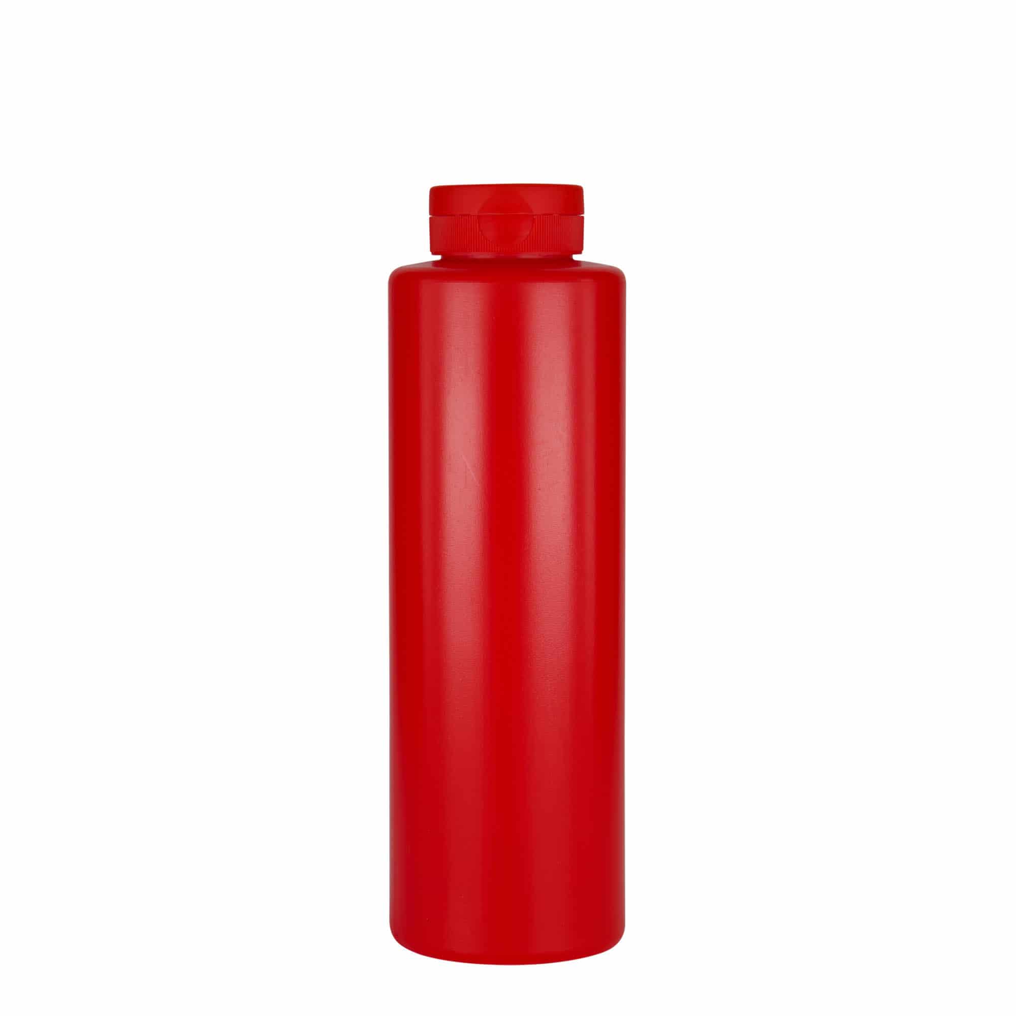 Flacon à sauce 500 ml, plastique LDPE, rouge, ouverture : 38/400