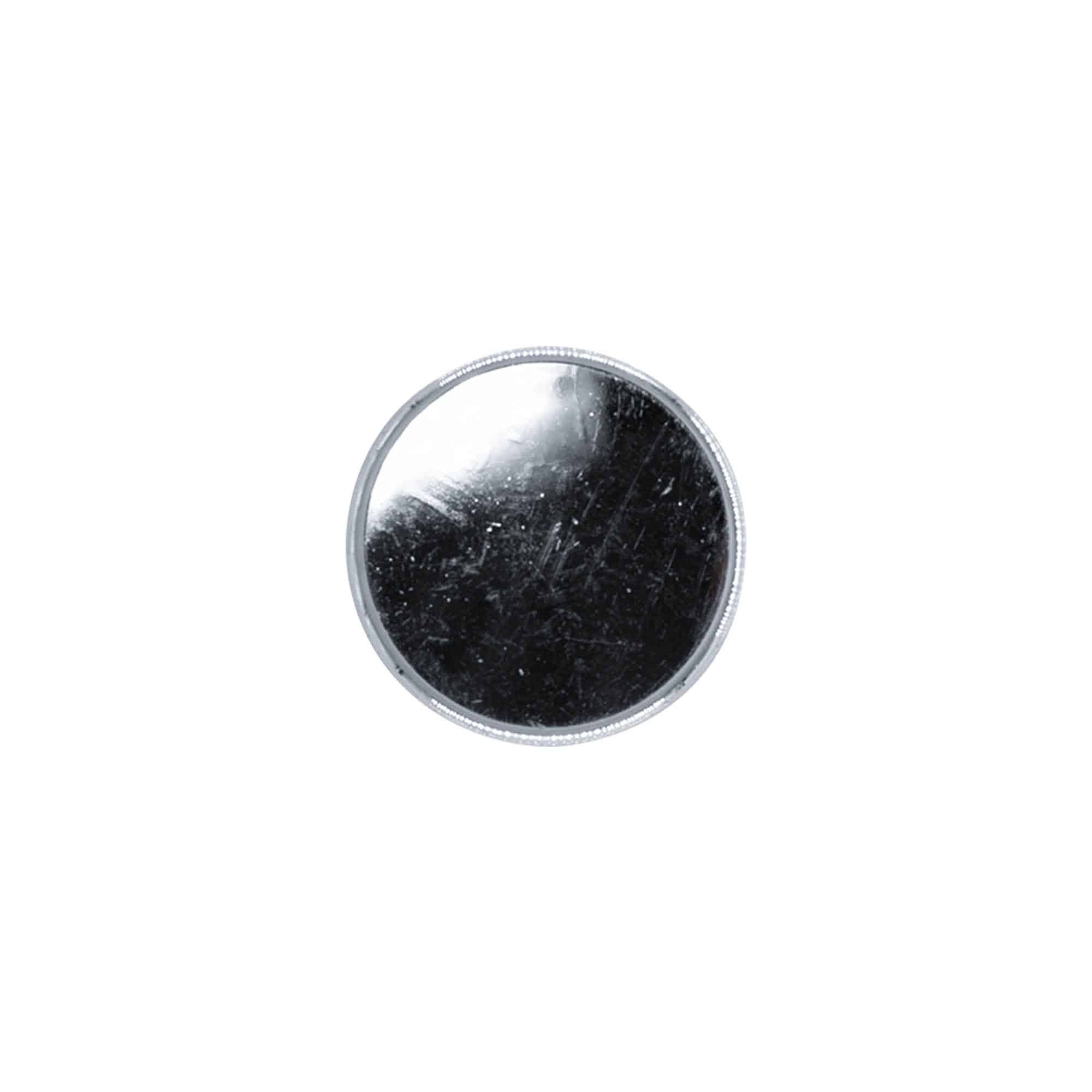 Bouchon à vis, métal-plastique, argenté, pour ouverture : PP 28