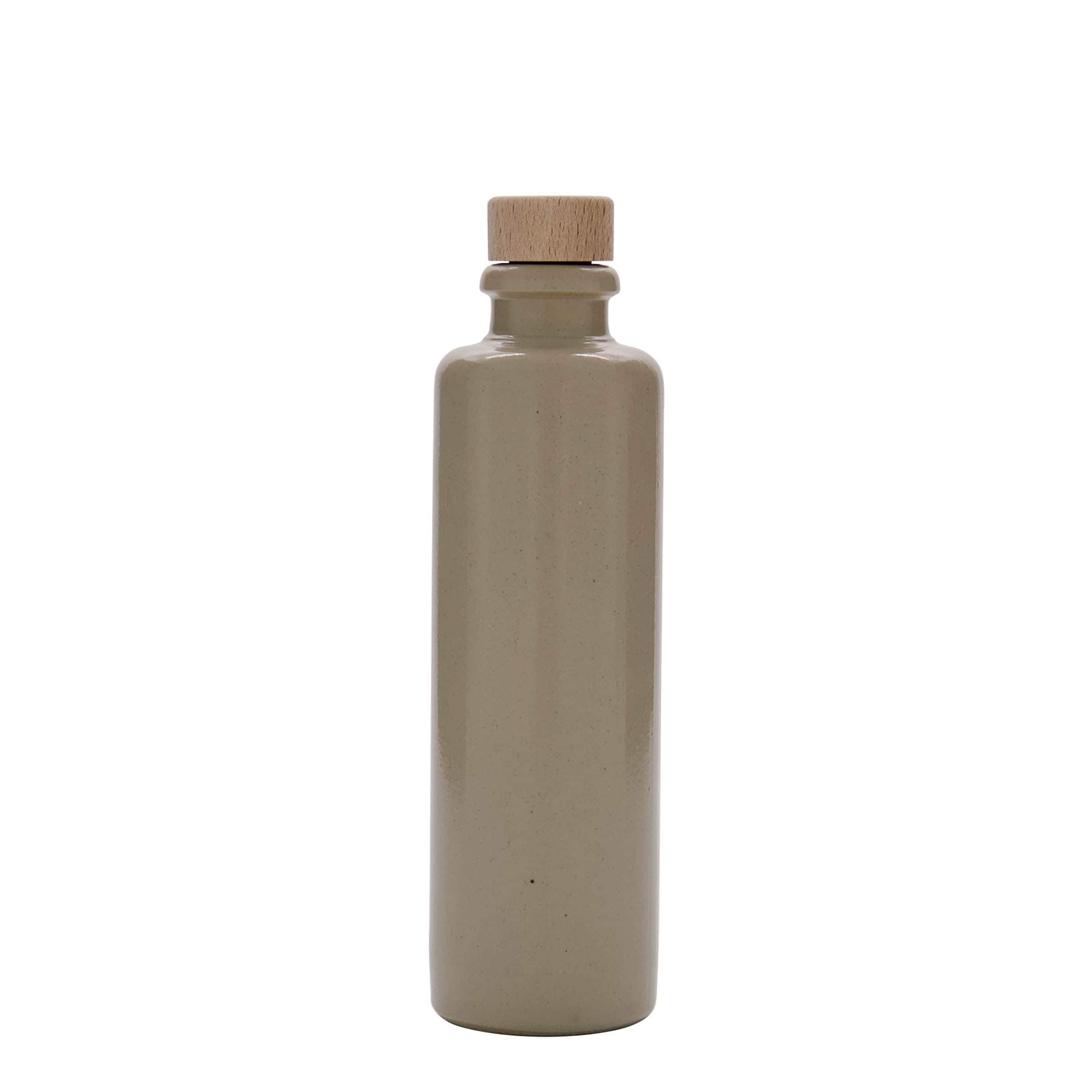 Cruche en terre cuite 200 ml, grès, beige, ouverture : liège