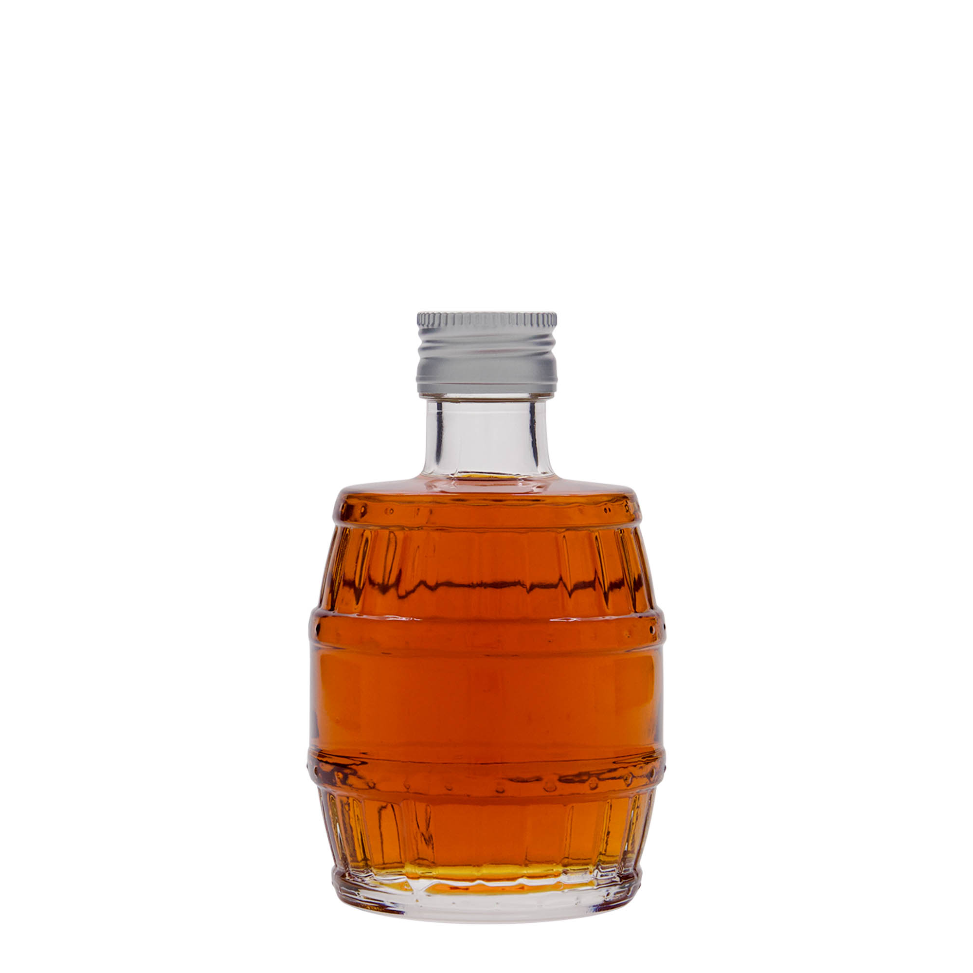 Bouteille en verre 200 ml « tonneau », ouverture : PP 28 Bouteille en verre 200 ml « tonneau », ouverture : PP 28