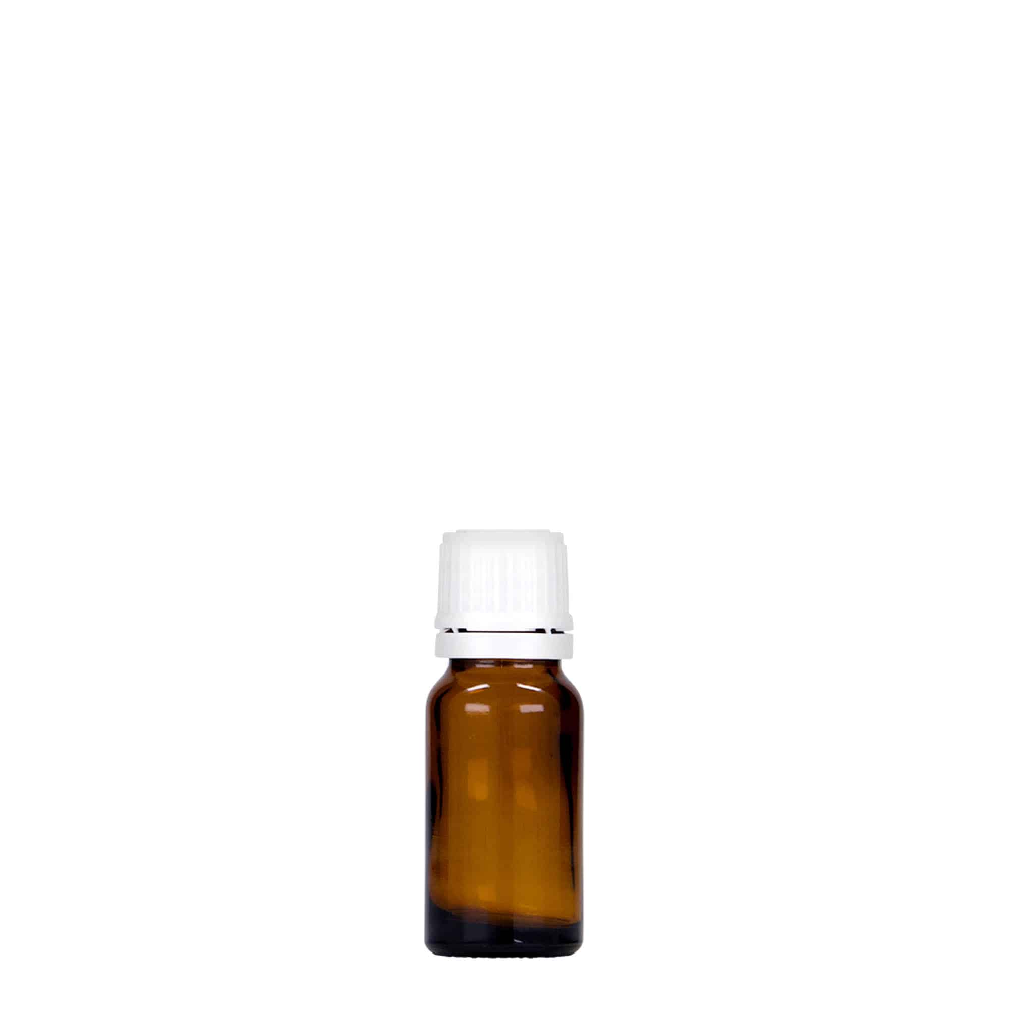 Flacon pharmaceutique 10 ml, verre, marron, col : DIN 18