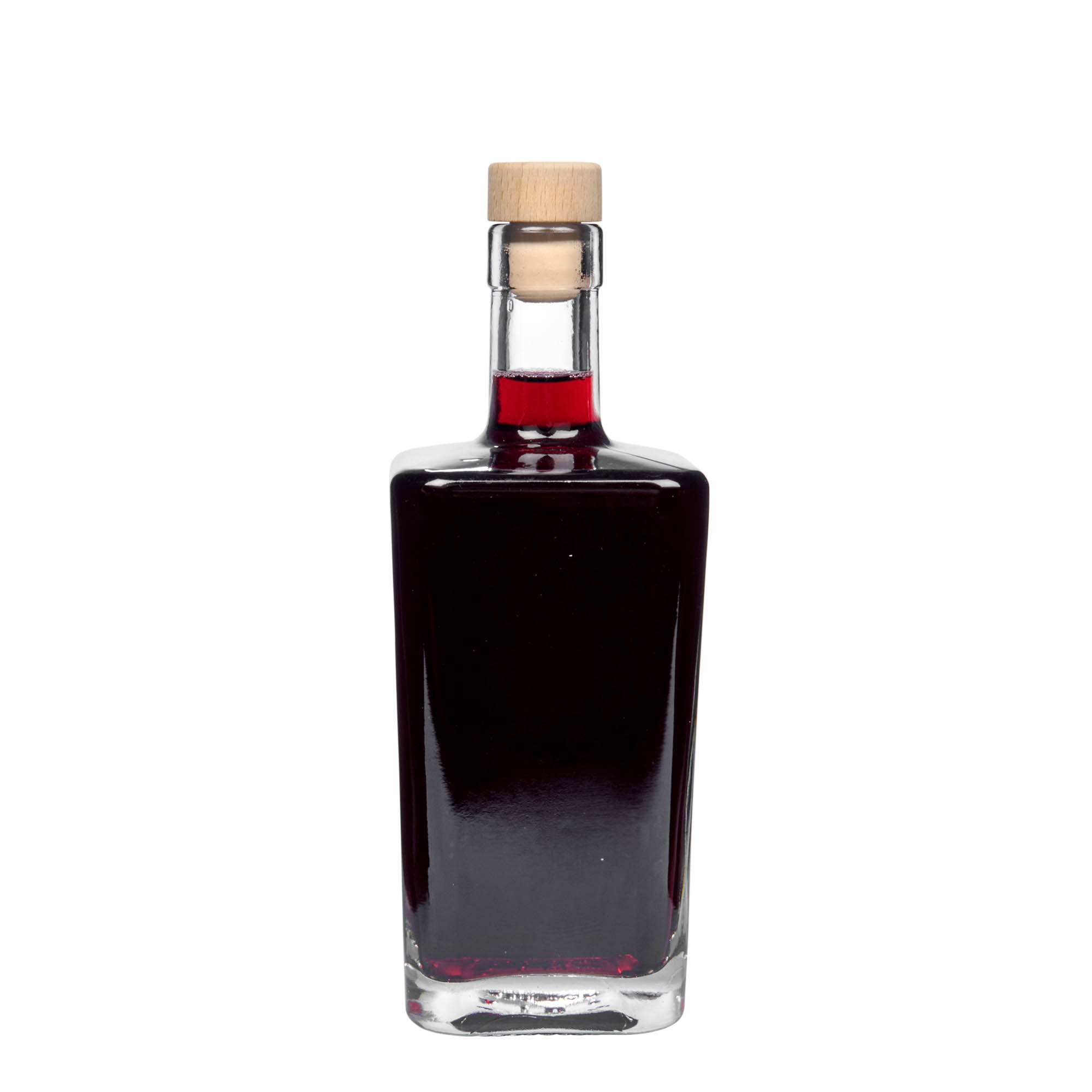 Bouteille en verre 500 ml « Noel », carrée, ouverture : bouchon en liège Bouteille en verre 500 ml « Noel », carrée, ouverture : bouchon en liège