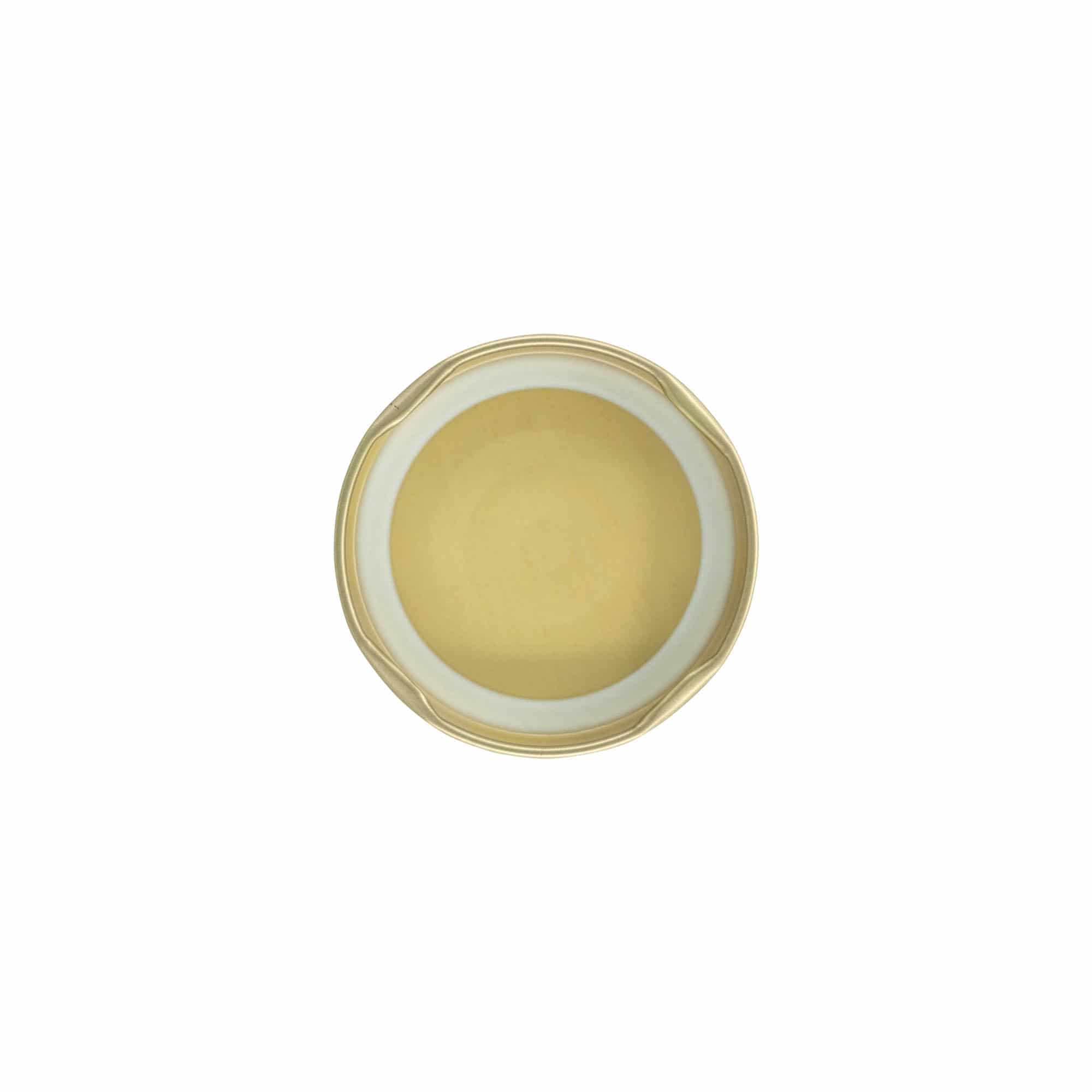 Bouchon à vis, tôle blanche, doré, pour ouverture : TO 58 Bouchon à vis, tôle blanche, doré, pour ouverture : TO 58