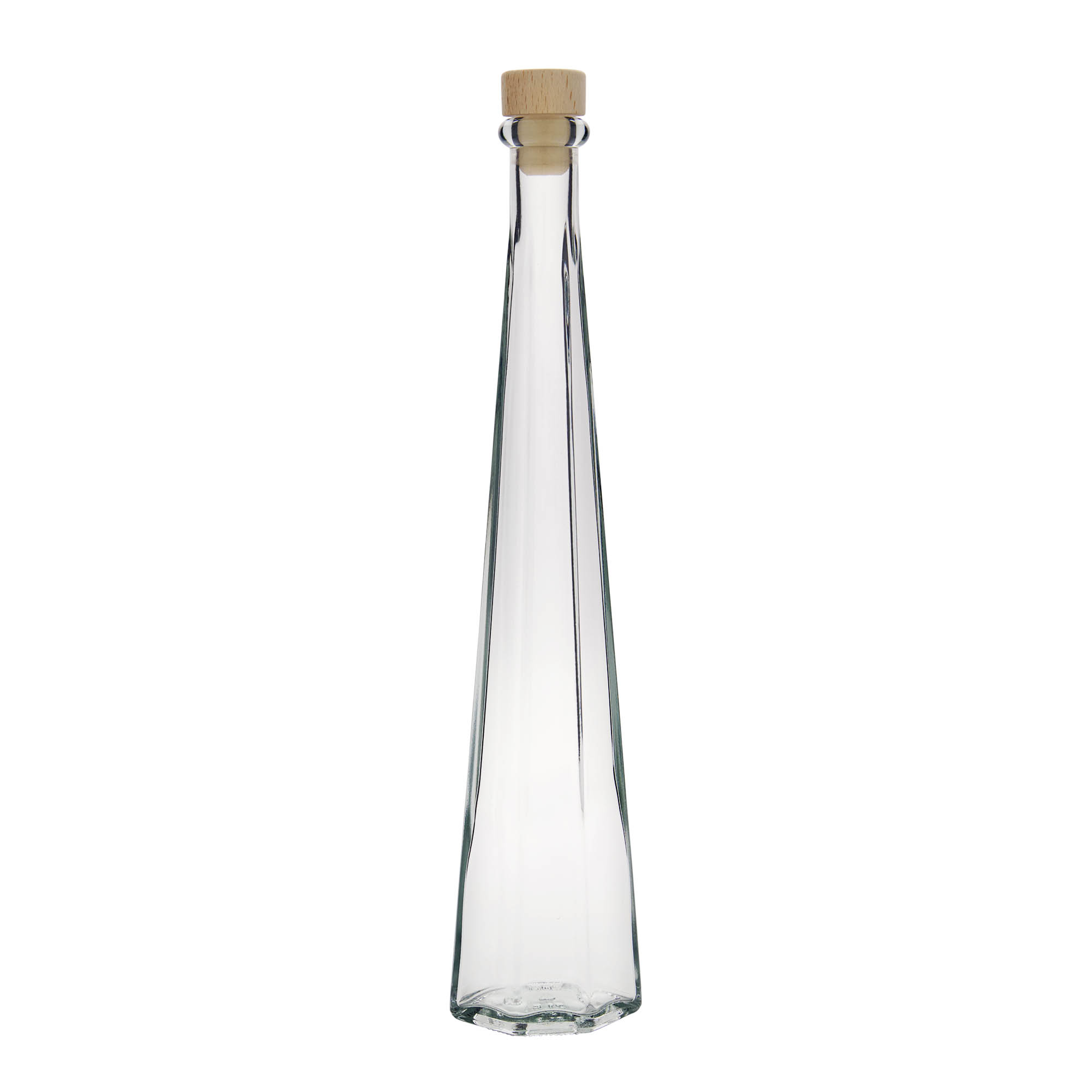 Bouteille en verre 200 ml 'Dama Sexta', hexagonale, ouverture : bouchon en liège Bouteille en verre 200 ml 'Dama Sexta', hexagonale, ouverture : bouchon en liège