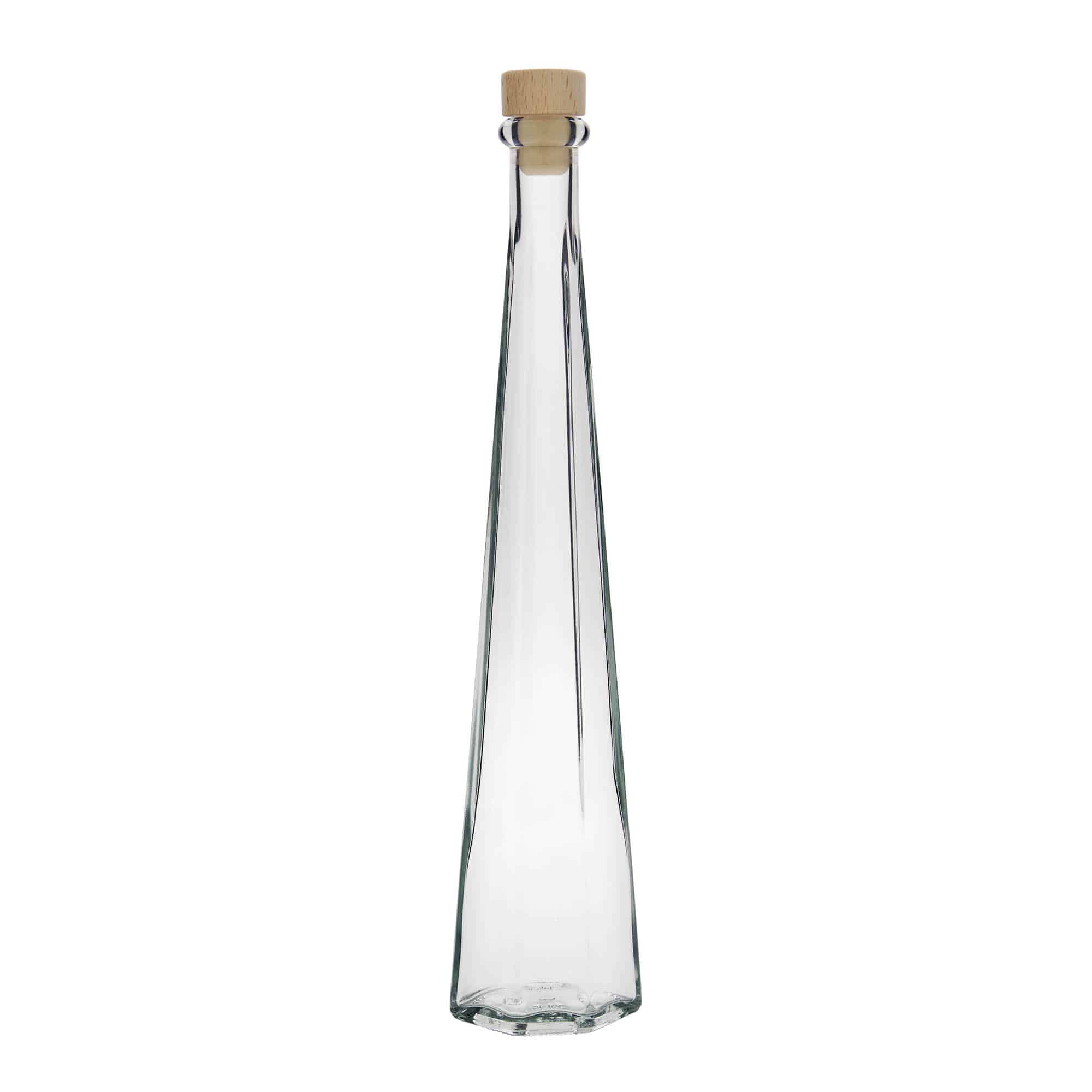 Bouteille en verre 200 ml 'Dama Sexta', hexagonale, ouverture : bouchon en liège