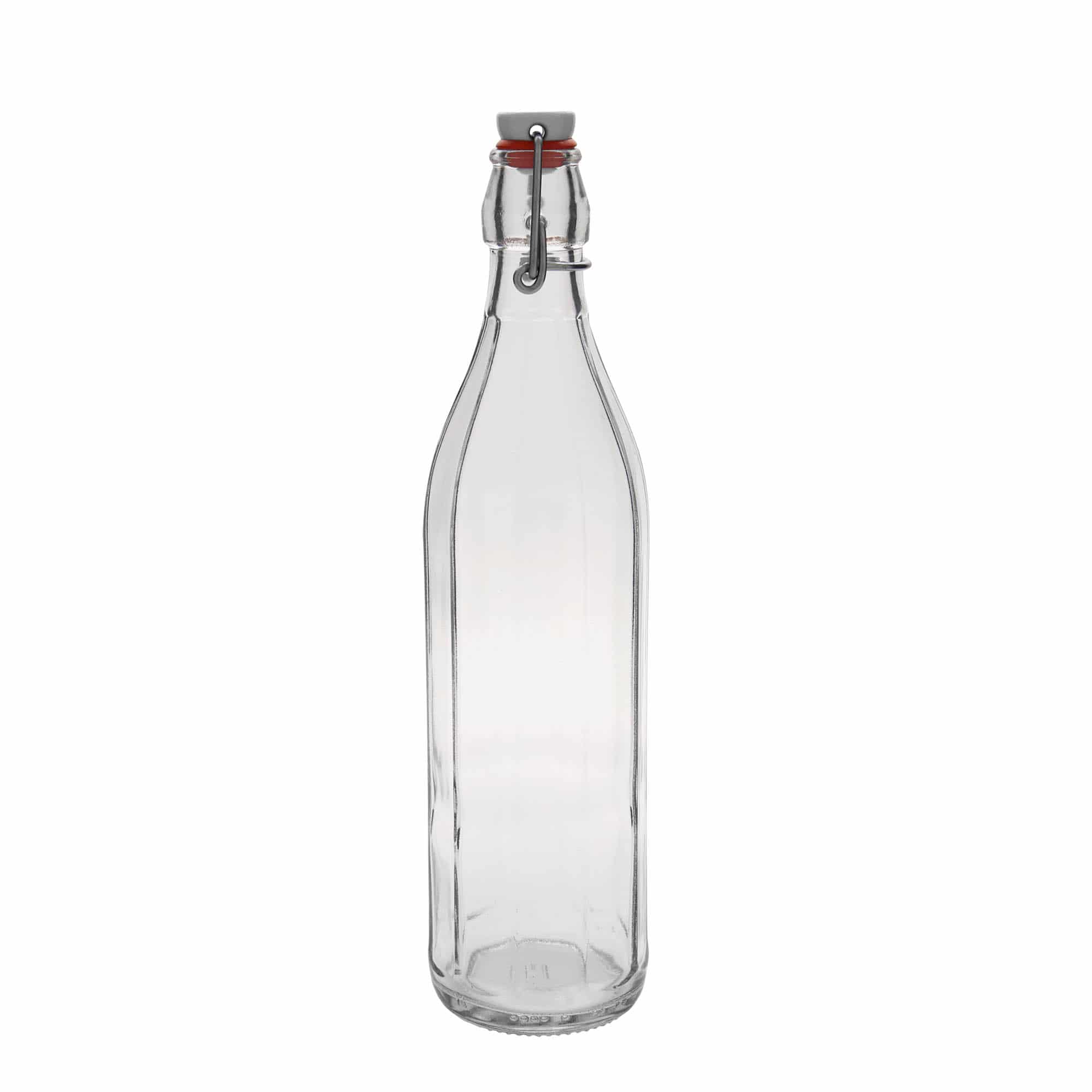 Bouteille en verre 750 ml « Bravo », décagonale, ouverture : fermeture à bascule