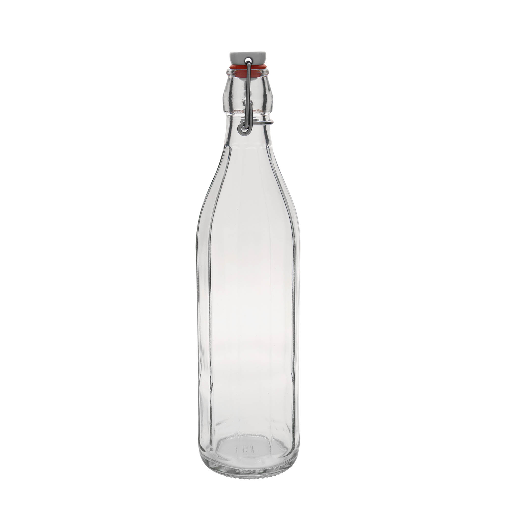 Bouteille en verre 750 ml « Bravo », décagonale, ouverture : fermeture à bascule
