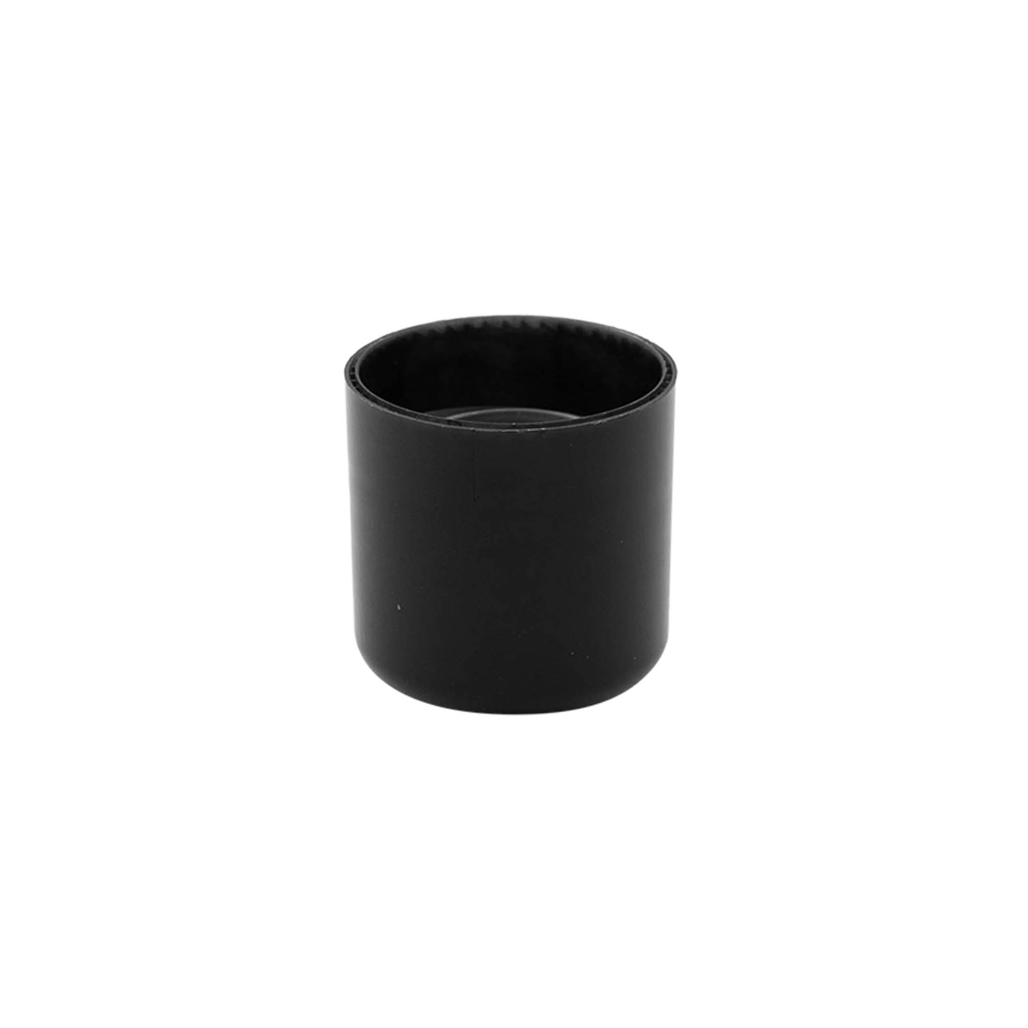 Bouchon à vis avec insert de seringue, plastique PP, noir, pour ouverture : 24/410