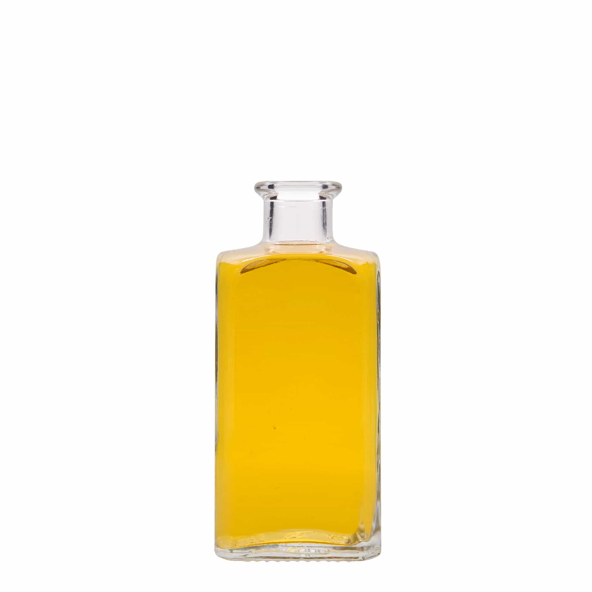 Bouteille en verre apothicaire 'Carré', carrée 250 ml, bouchage: bouchon