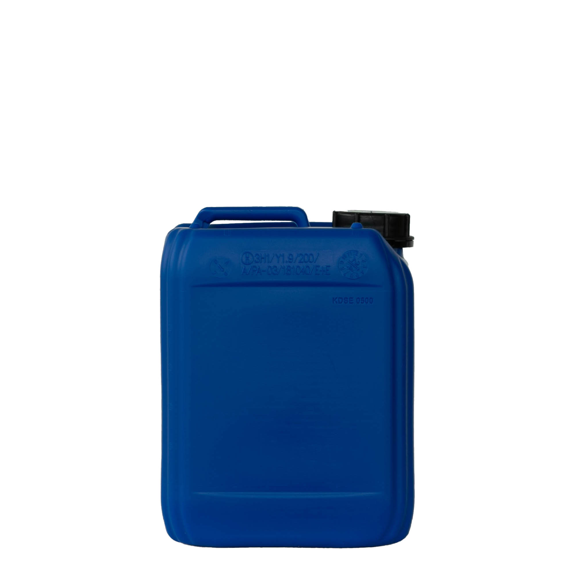 Bidon de 5 l, rectangulaire, plastique HDPE, bleu, ouverture : ND 55