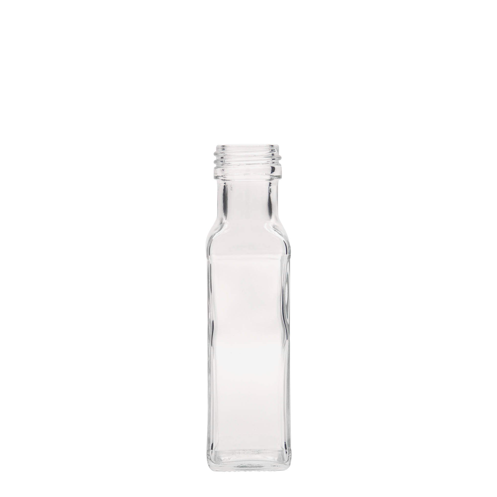 Flacon en verre de 100 ml « Marasca », carré, ouverture : PP 31,5 Flacon en verre de 100 ml « Marasca », carré, ouverture : PP 31,5