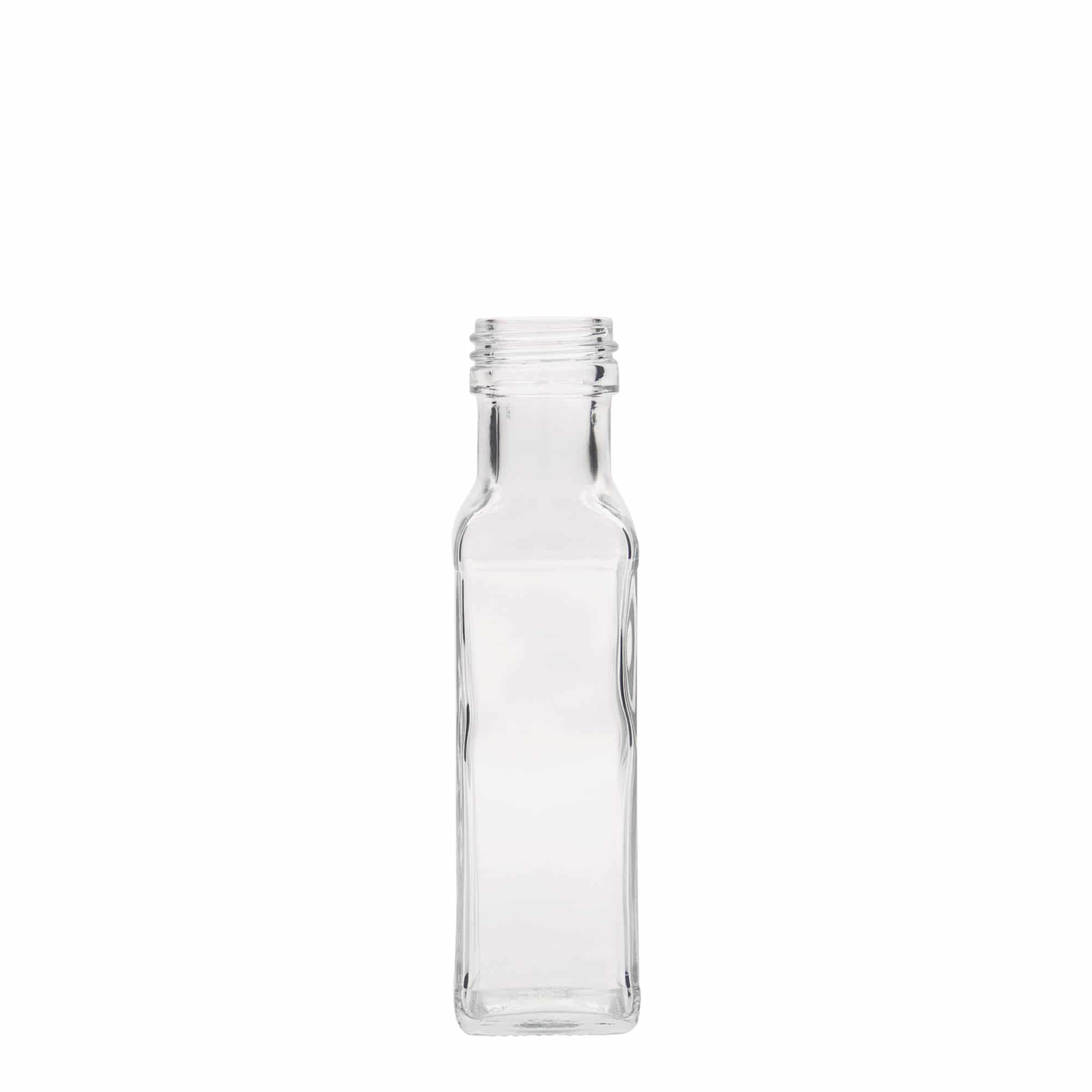 Flacon en verre de 100 ml « Marasca », carré, ouverture : PP 31,5