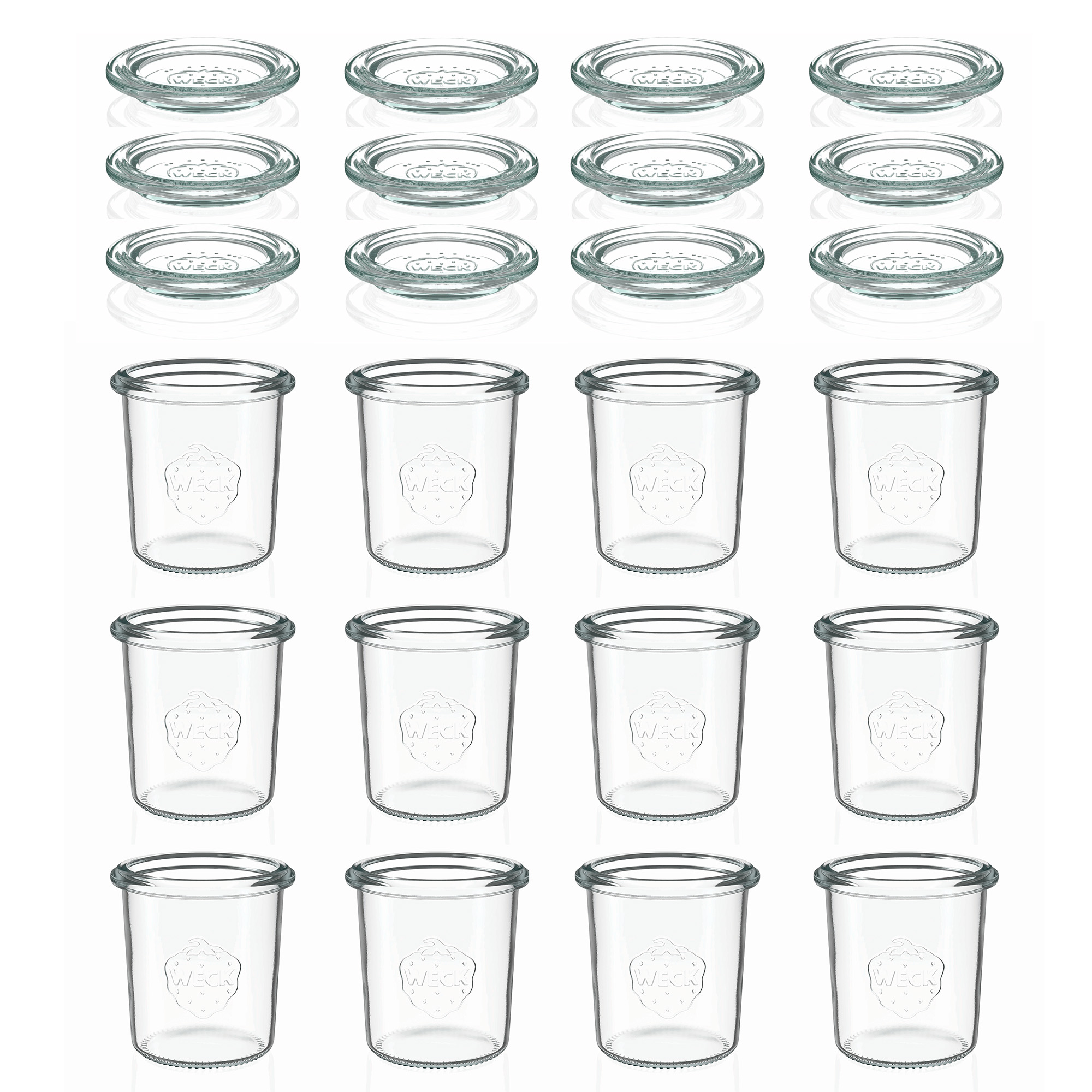12x 160 ml bocal WECK à renversement avec couvercle en verre RR 60