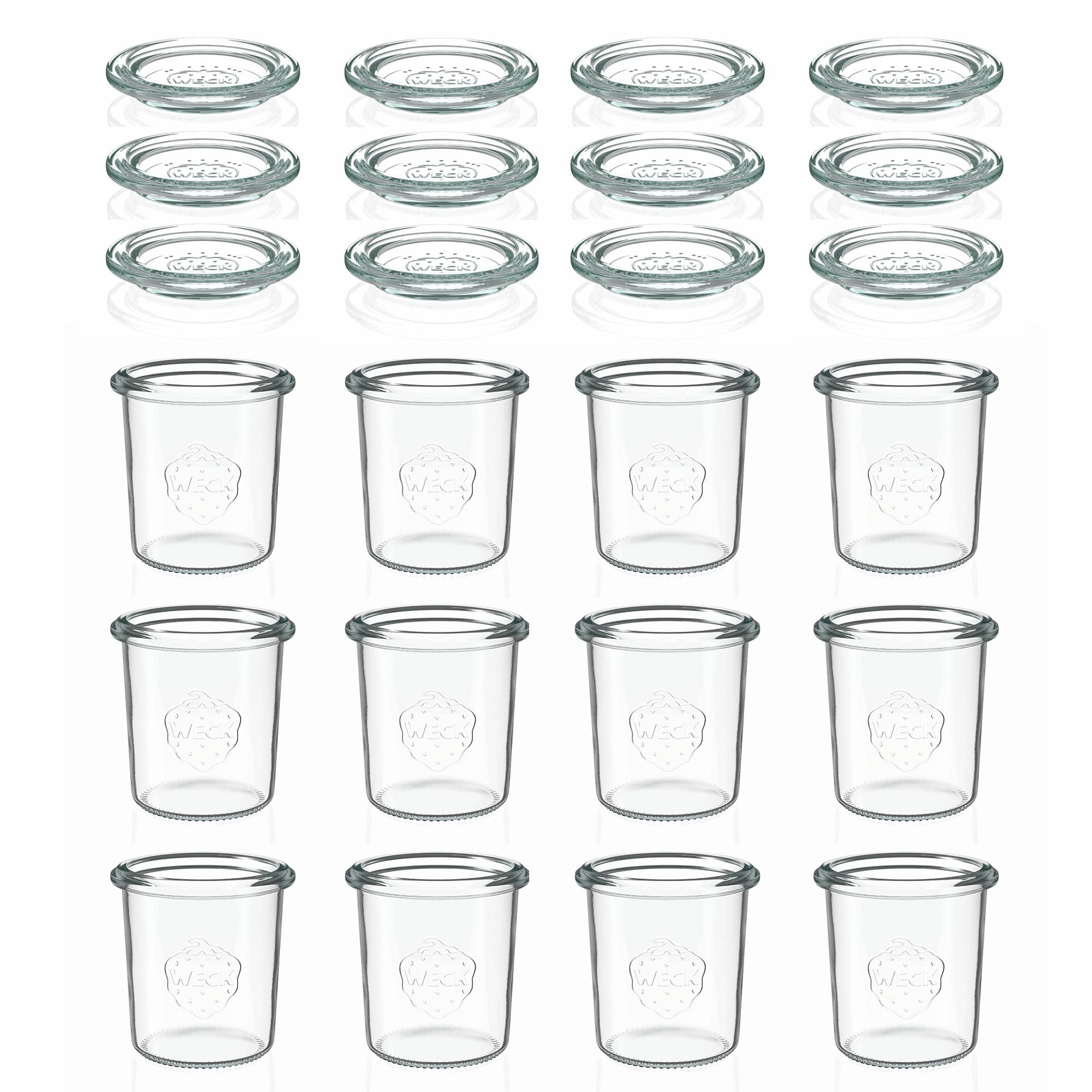 12x 160 ml bocal WECK à renversement avec couvercle en verre RR 60