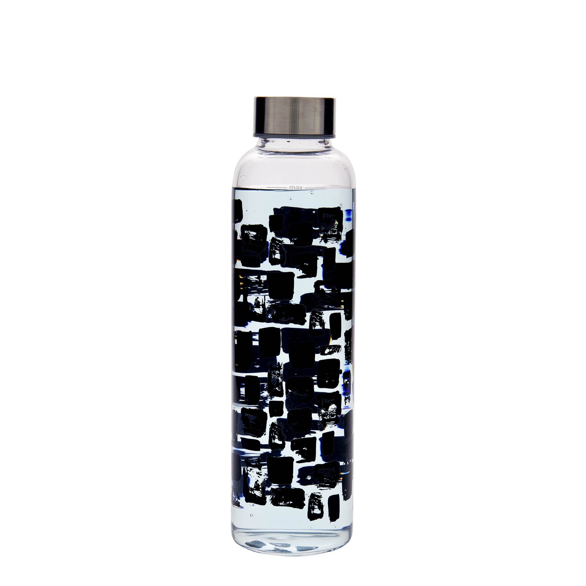 Gourde 500 ml 'Perseus', motif : rectangles noirs, col : bouchon à vis