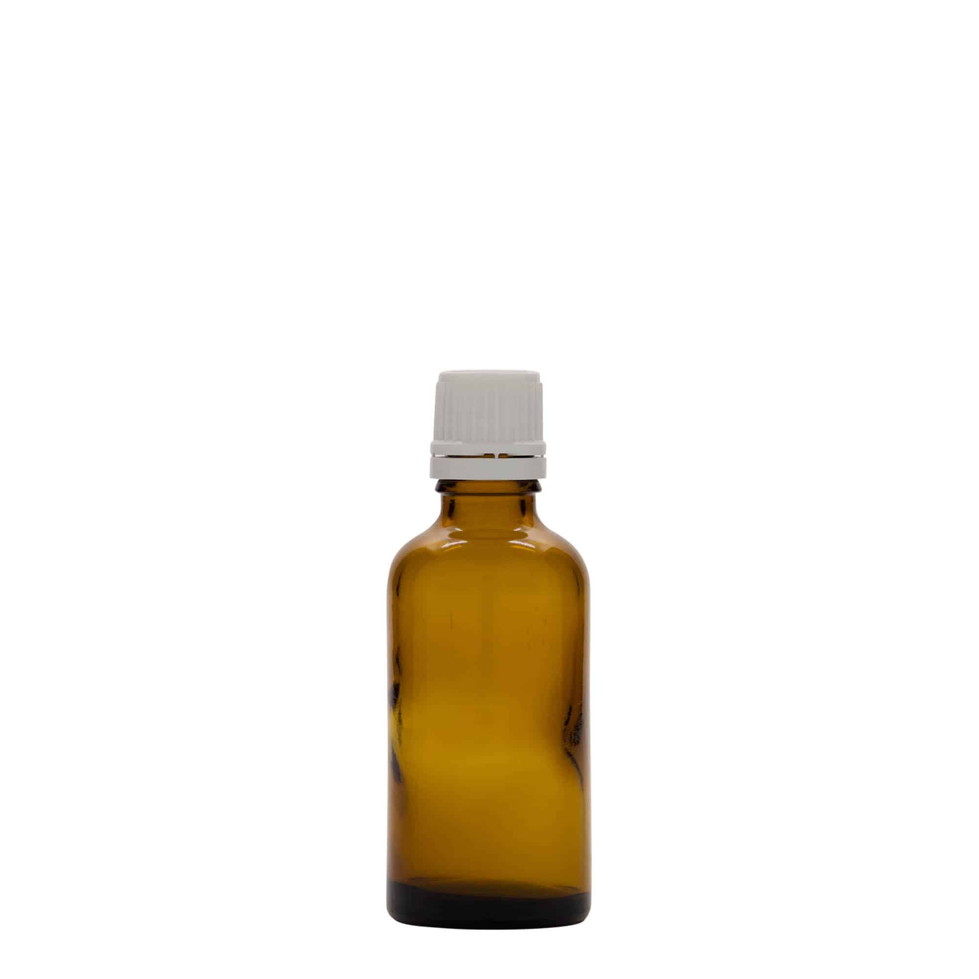 Flacon médical 50 ml, verre, brun, ouverture : DIN 18