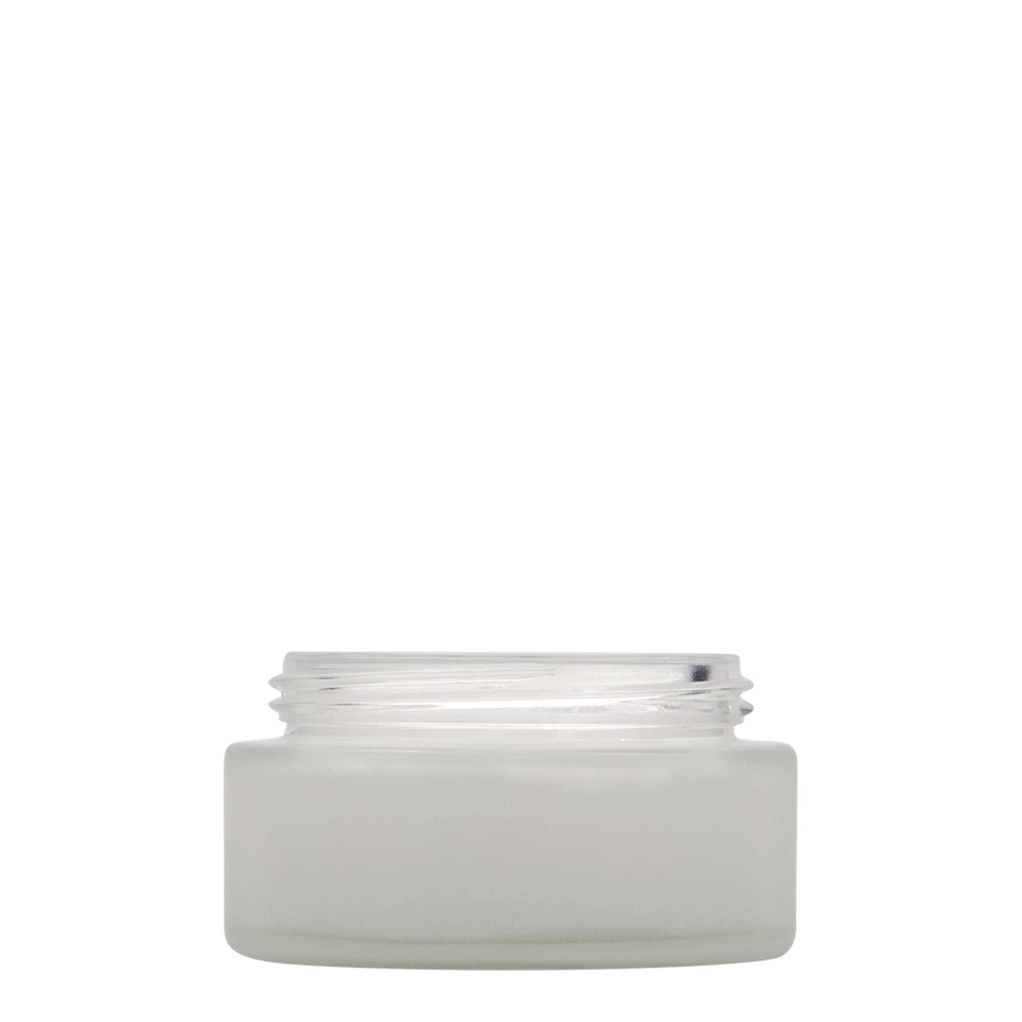 Pot de 100 ml « Édition Platine », verre, givré, ouverture : fermeture à vis