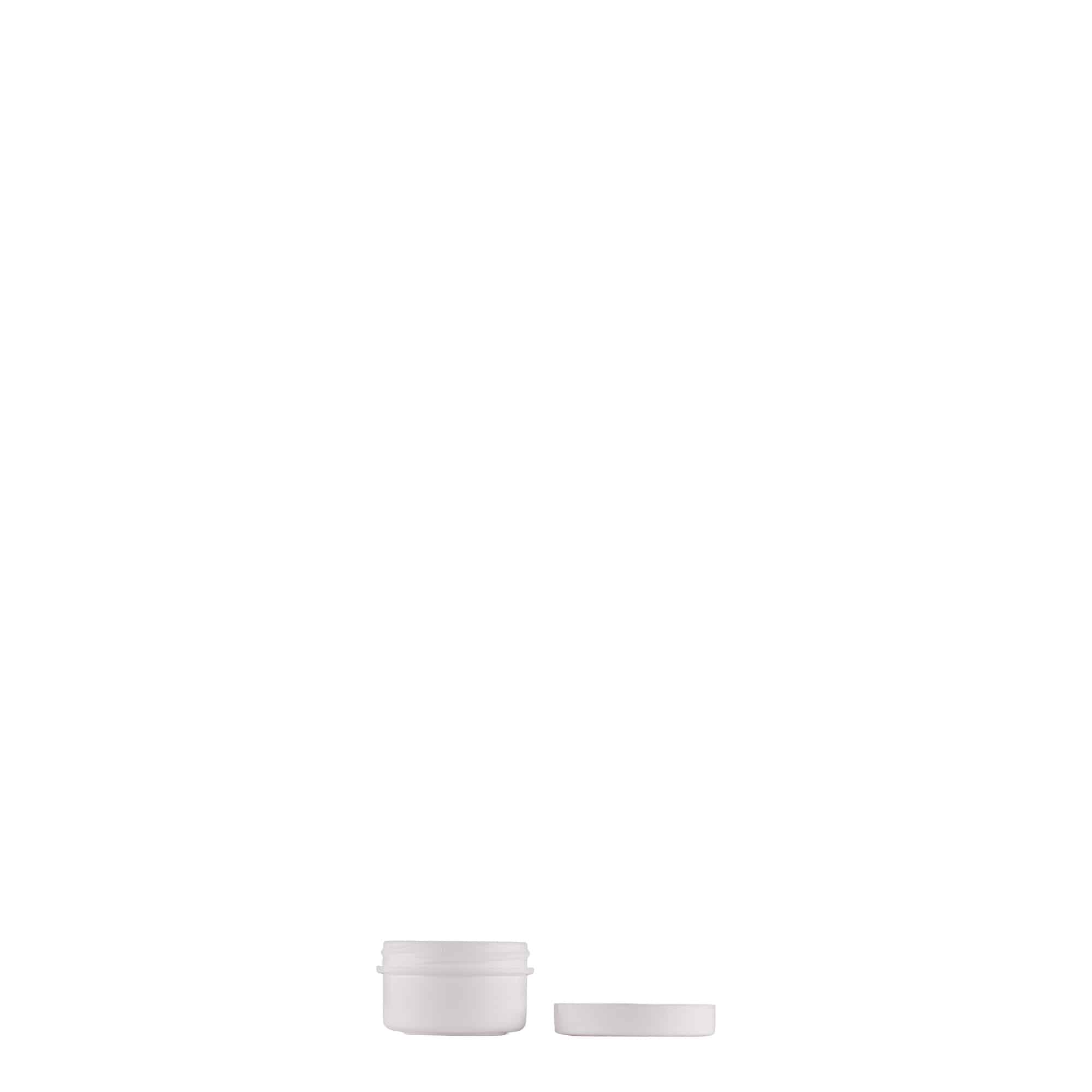 Pot en plastique de 6 ml « White Line », PP, blanc, ouverture : bouchon à vis